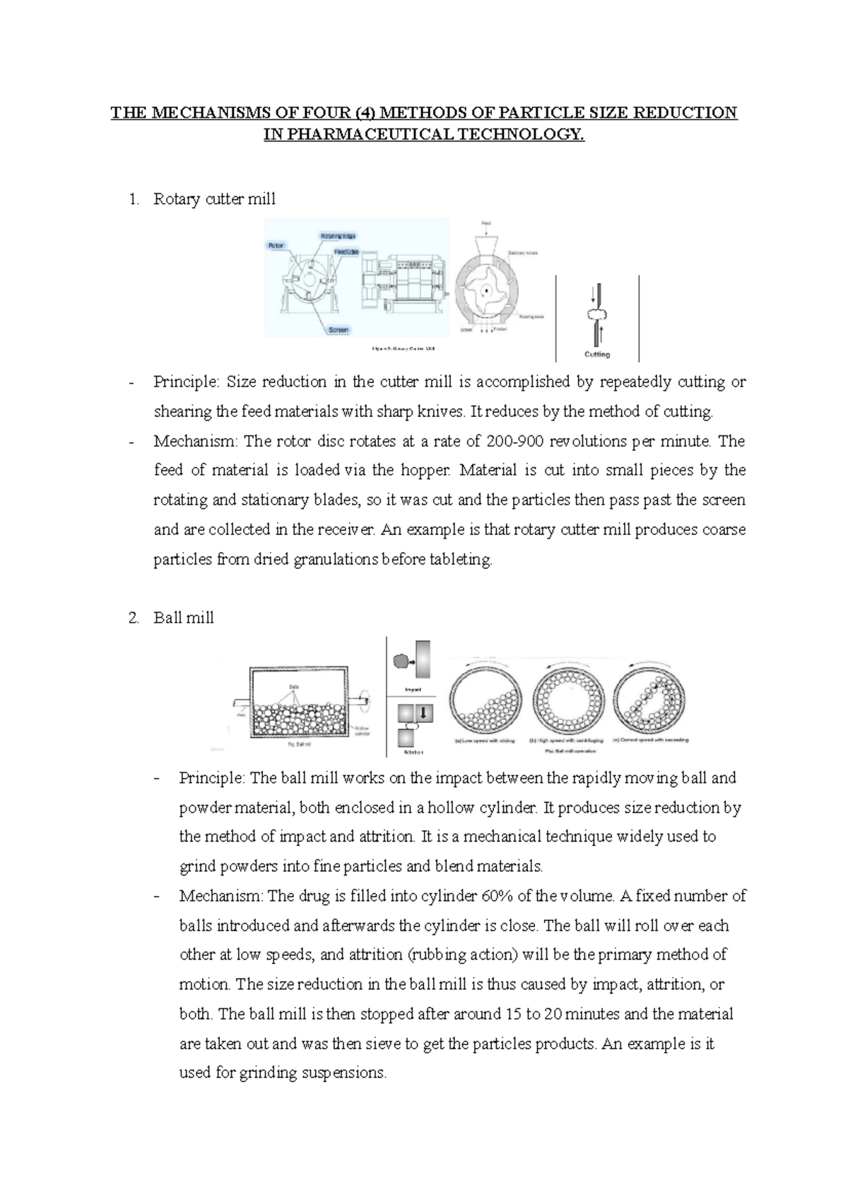 Pharmaceutical Technology: Methods of Particle Size Reduction ...