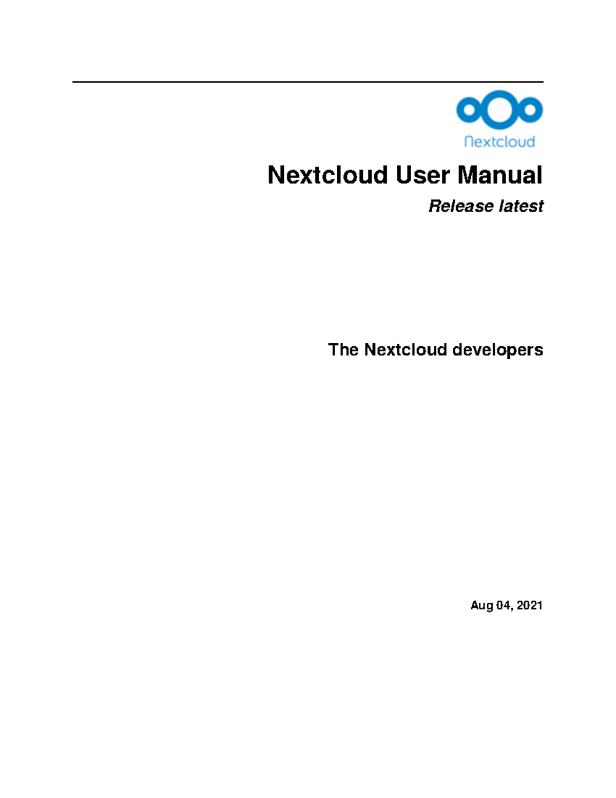 Nextcloud Manual - 123 - Nextcloud User Manual Release latest The ...