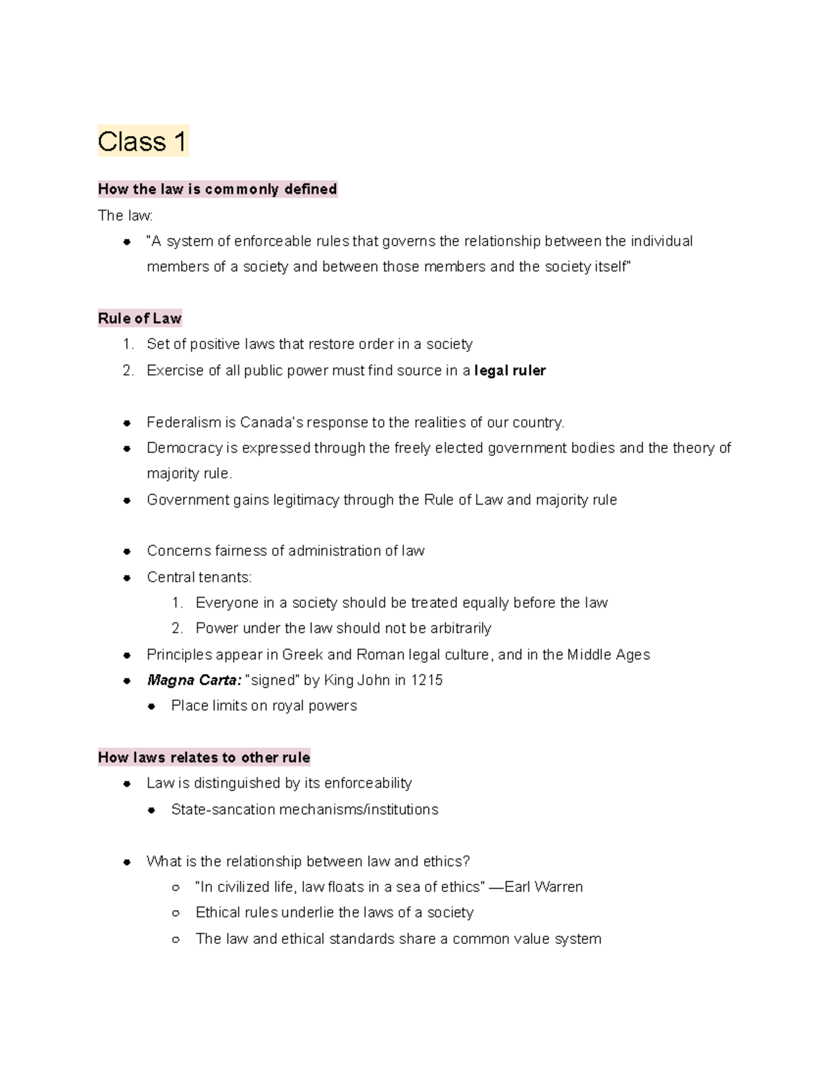 Business Law Notes 2275: Understanding Legal Systems and Ethics - Studocu