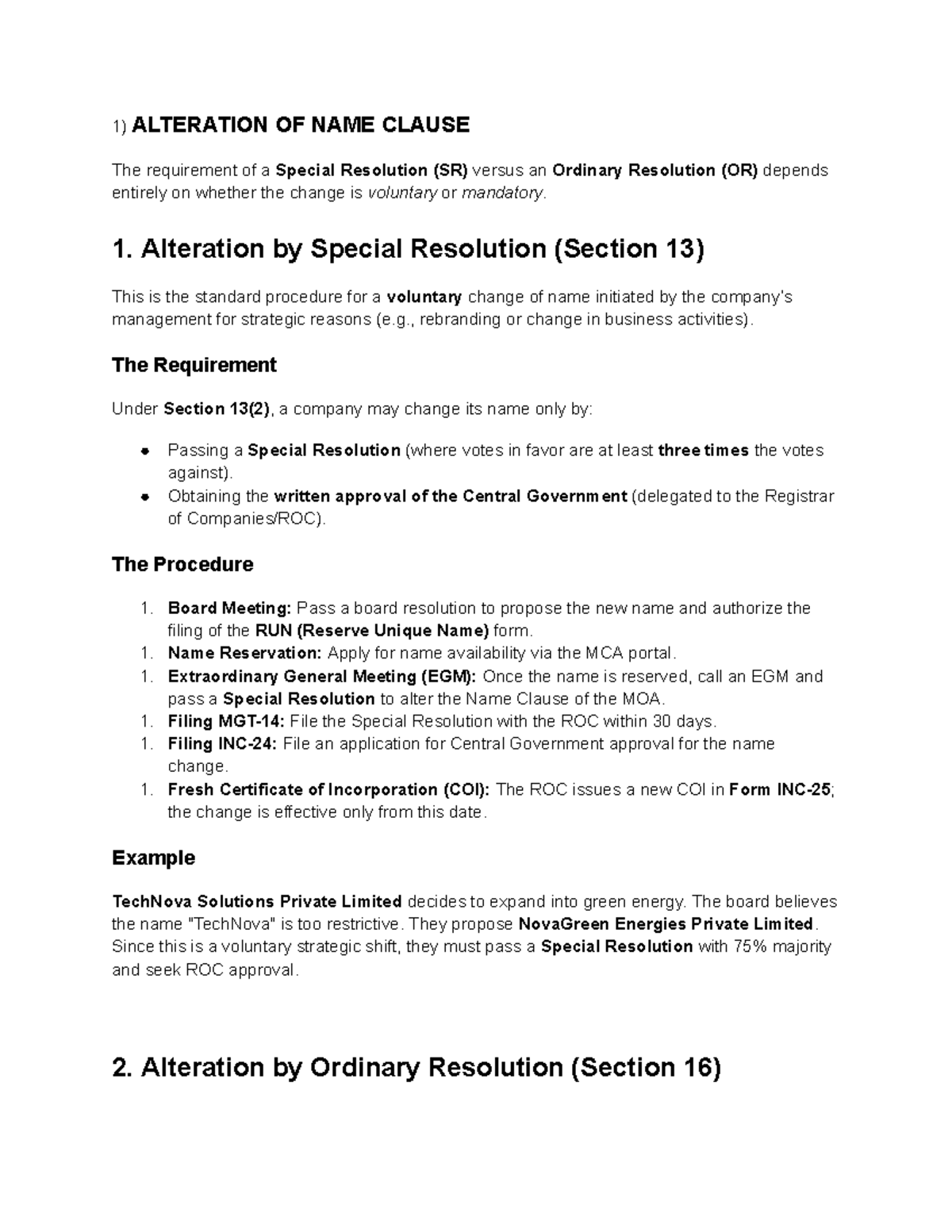 Alteration of MOA: Special & Ordinary Resolutions Explained - Studocu