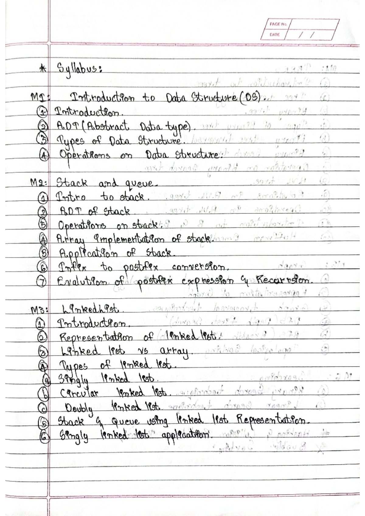 DS - notes of Data structure only Chp 1 and Chp 2 - PAGE No. DATE ...