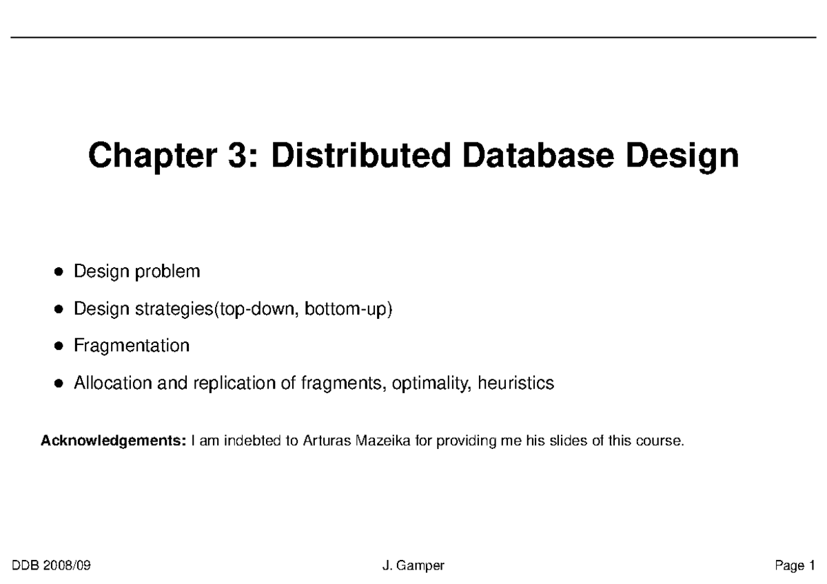 DDB03 Chapter 3: Key Concepts in Distributed Database Design - Studocu