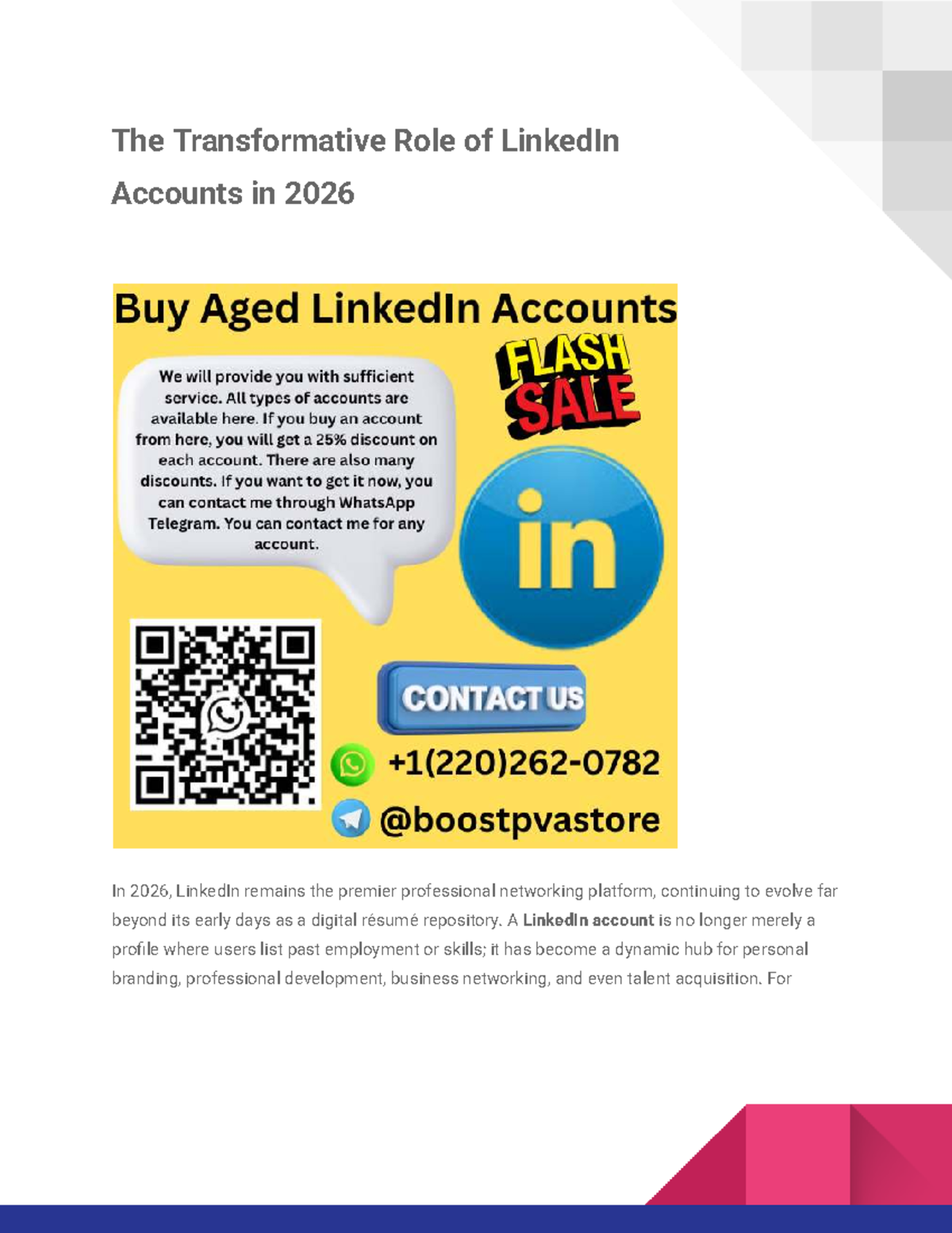 The Transformative Impact of LinkedIn Accounts in 2026 - Studocu