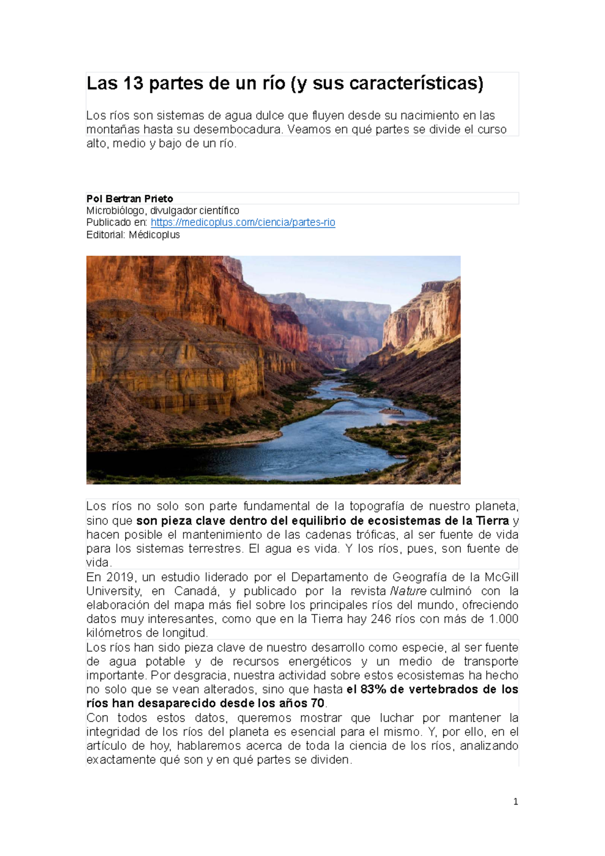Las 13 Partes de un Río y sus Características: Un Análisis Completo ...