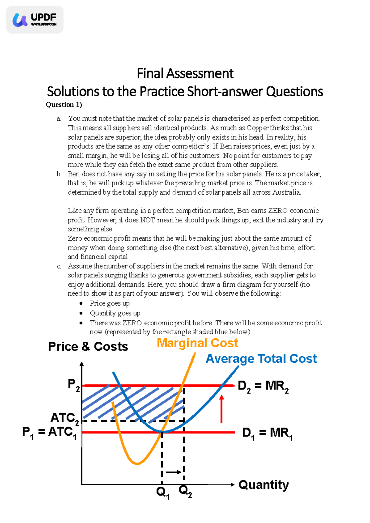 Practice Short-Answer Questions Solutions for ECON 101 - Studocu