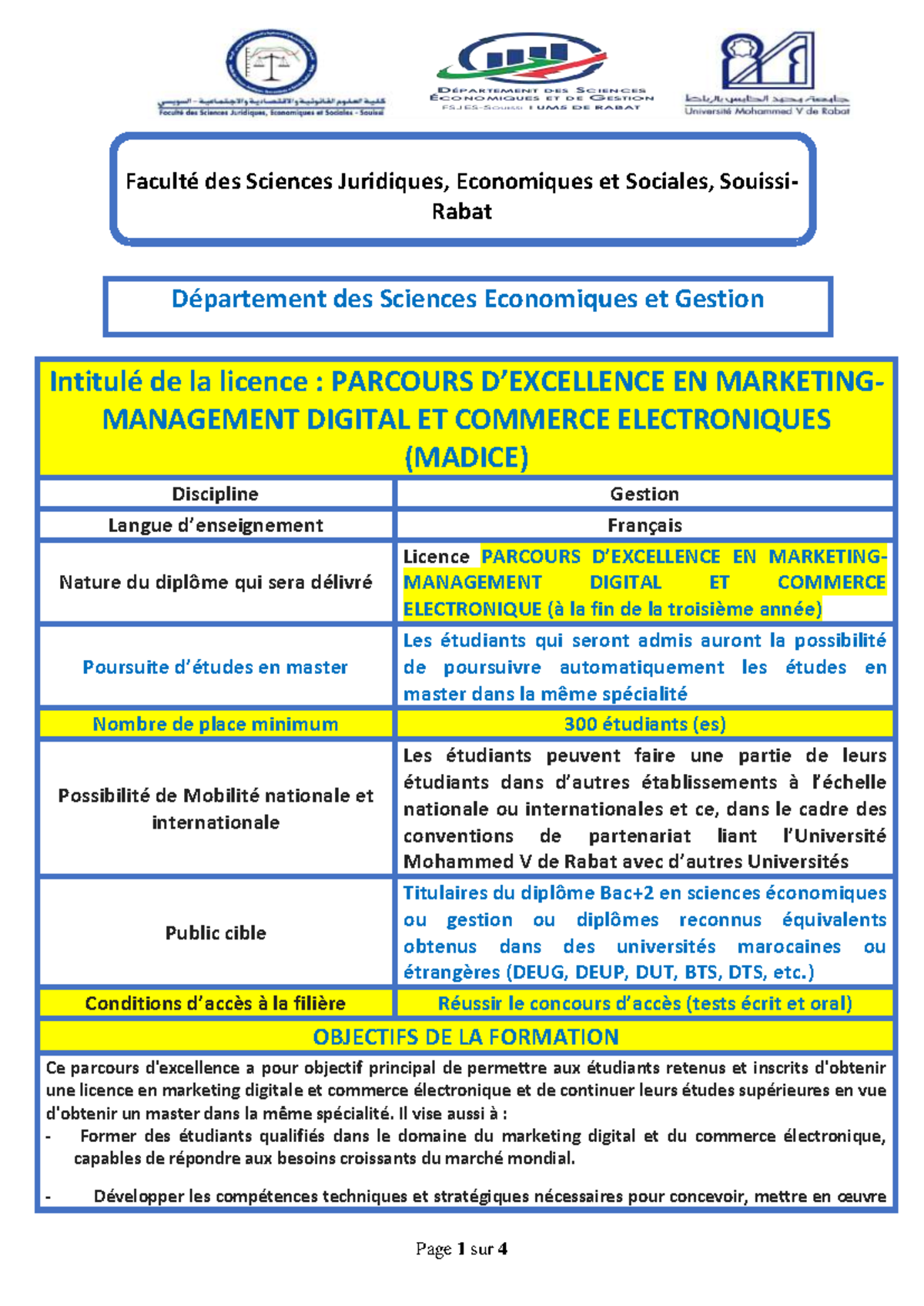 Dispense de la Licence MADICE en Marketing Digital et Commerce ...