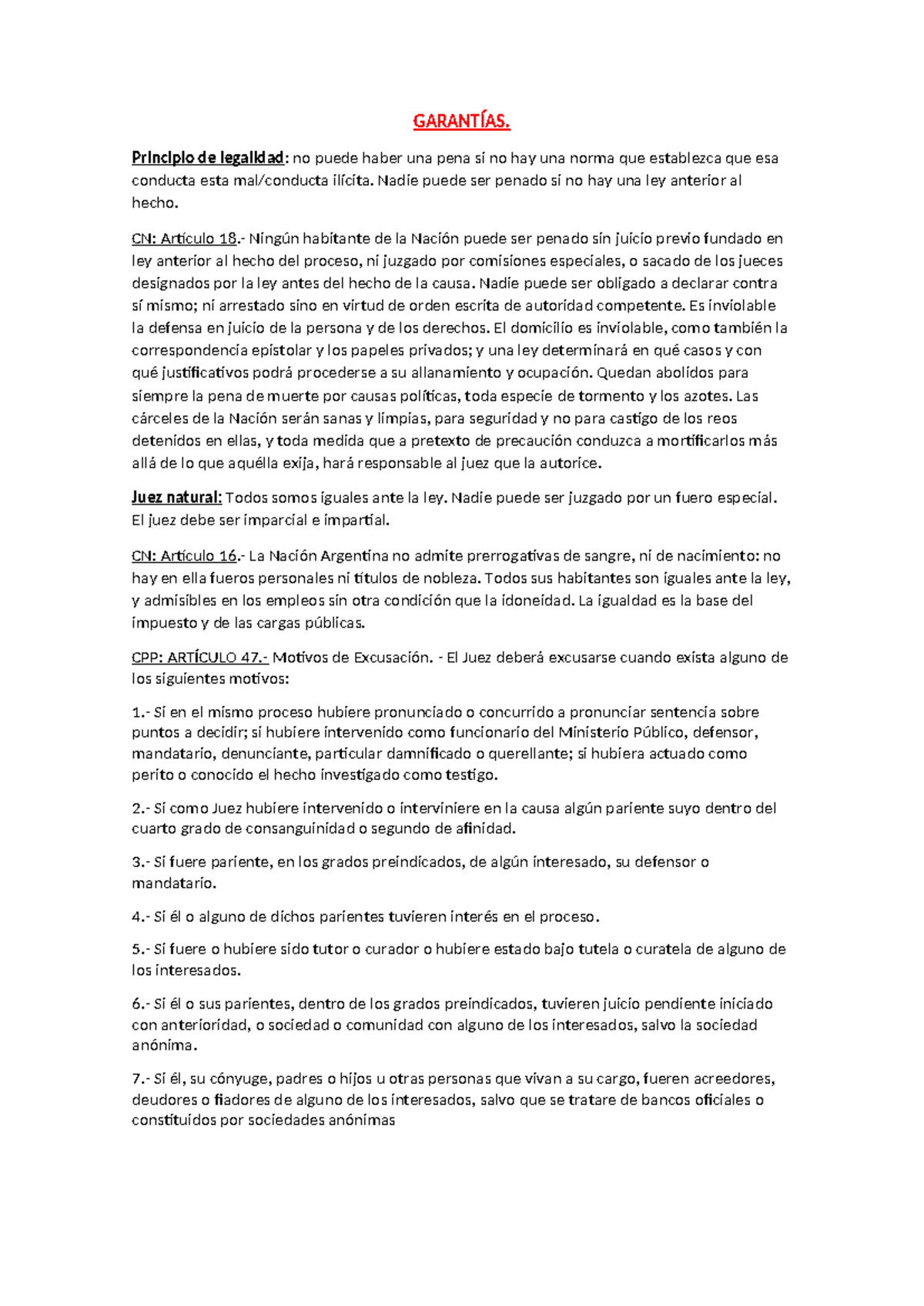GARANTÍAS Y PRINCIPIOS DEL PROCESO PENAL EN ARGENTINA - CPP - Studocu