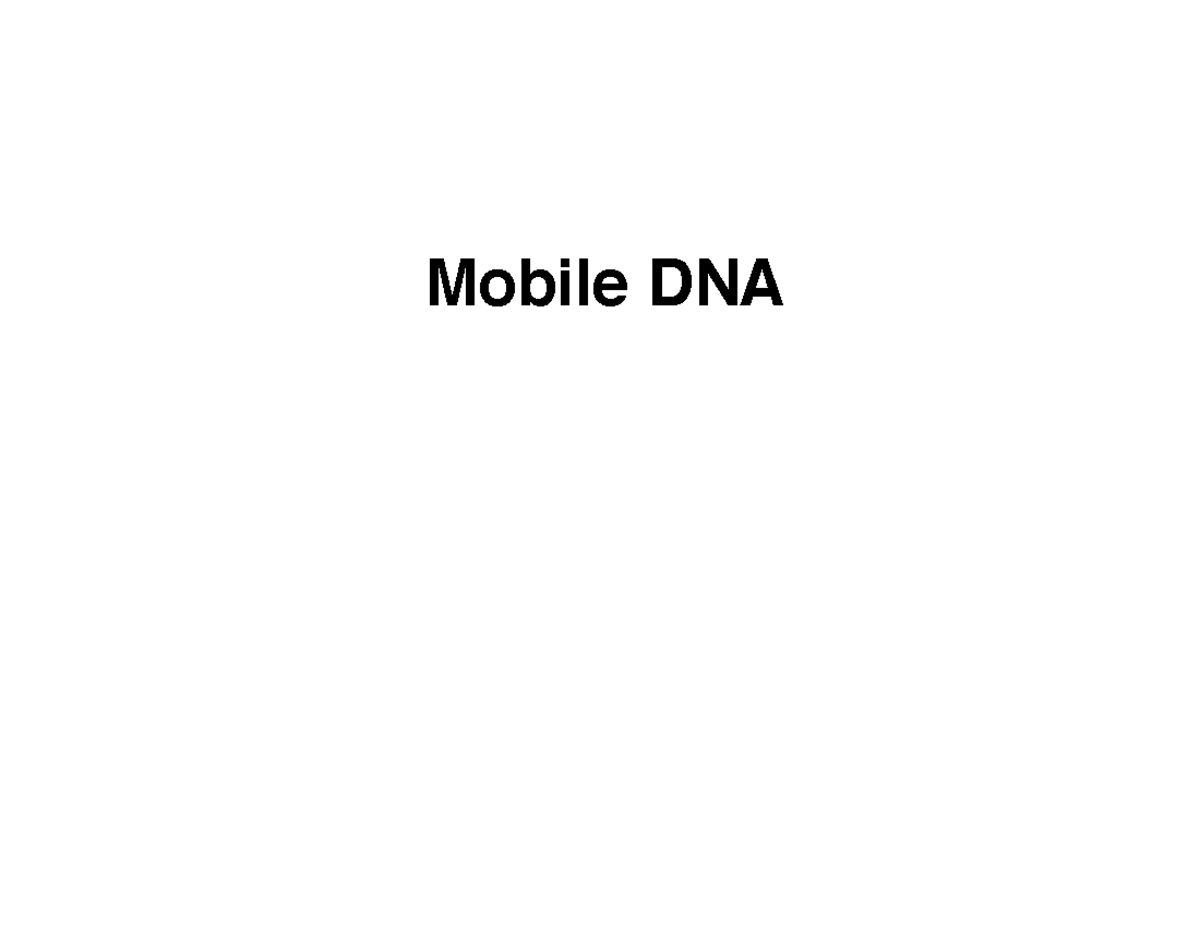Lecture 21 - Microbiology: Mobile DNA Transfer & Transformation - Studocu