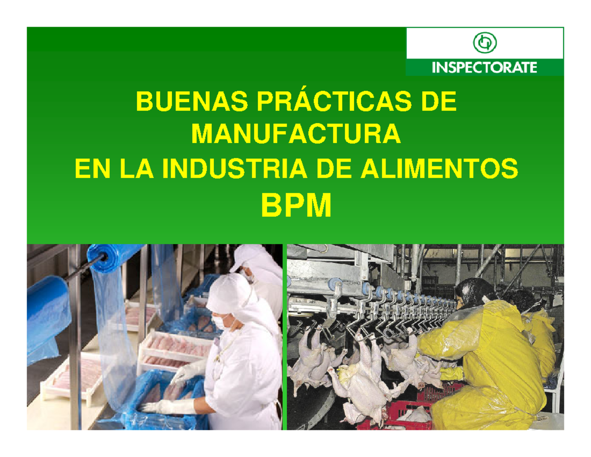 BPM en la Industria de Alimentos - Normativa y Mejores Prácticas - Studocu