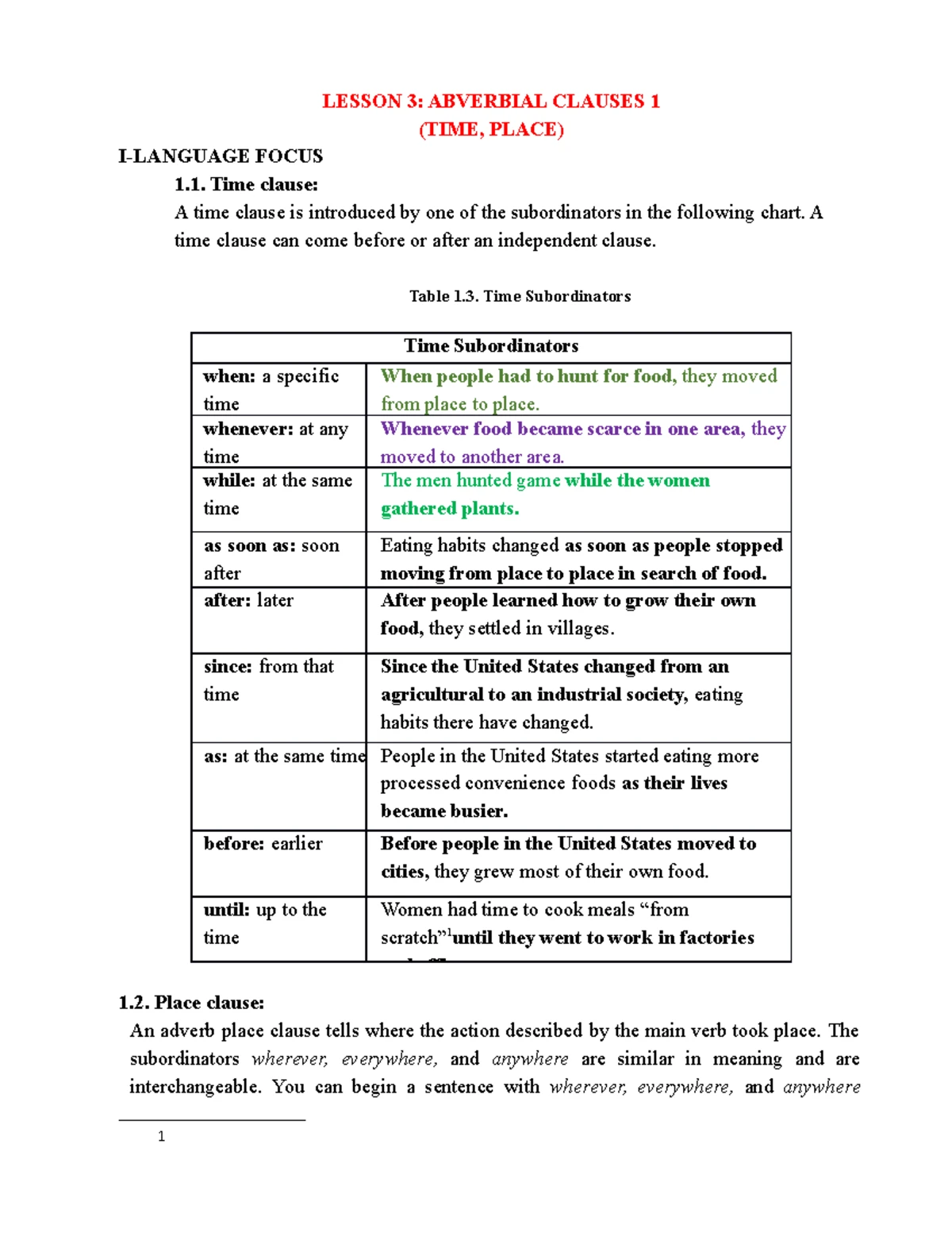 GD Lesson 1-2-3-4). Writing Level 1- Copy - LESSON 1: SV, SVA PATTERNS ...