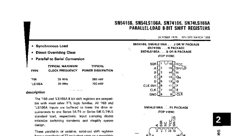SN74166 N - tài liệu - PACKAGE OPTION ADDENDUM ti 11-Nov- PACKAGING ...