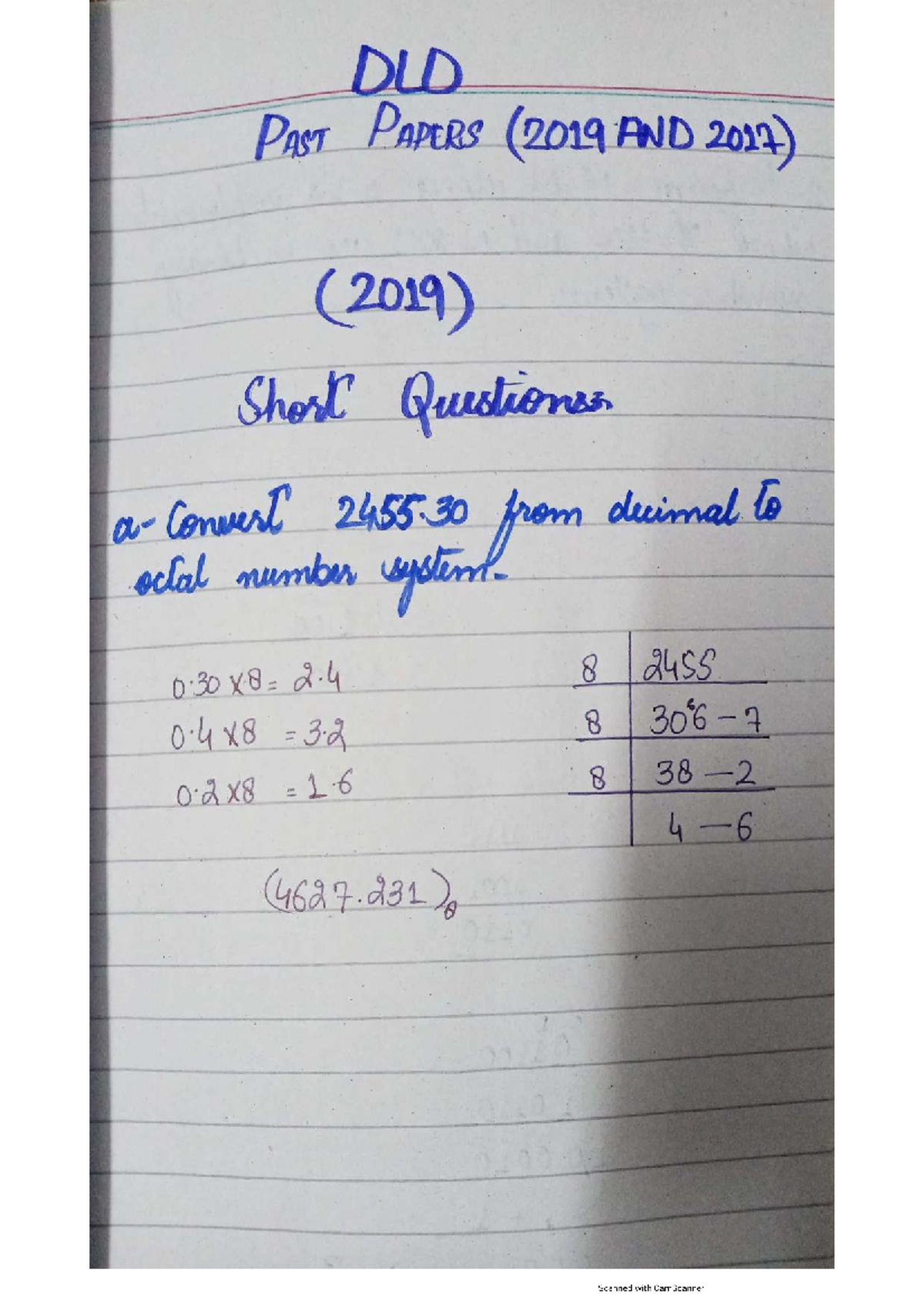 DLD Solutions: Short Questions from Past Papers (2017-2019) - Studocu