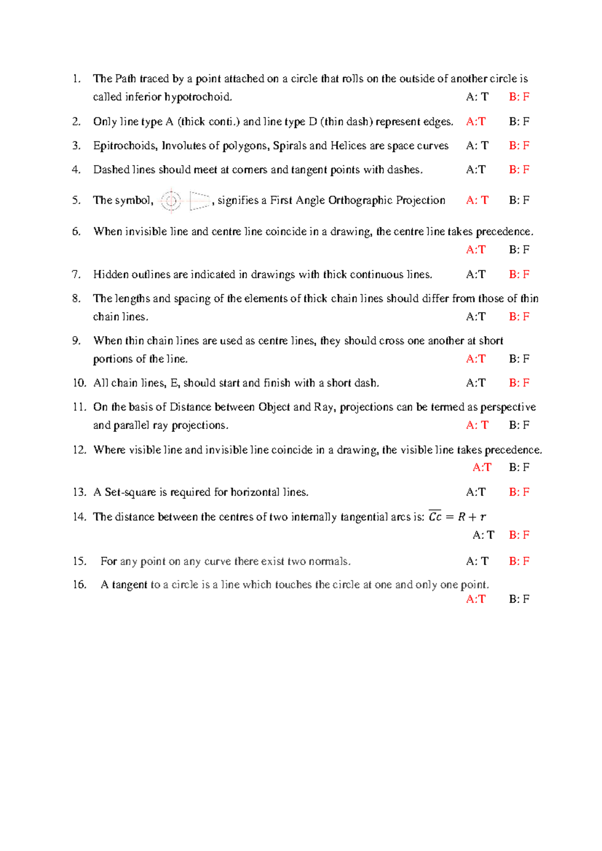 TD 1-1 - Past Questions on Orthographic Projections and Curves - Studocu