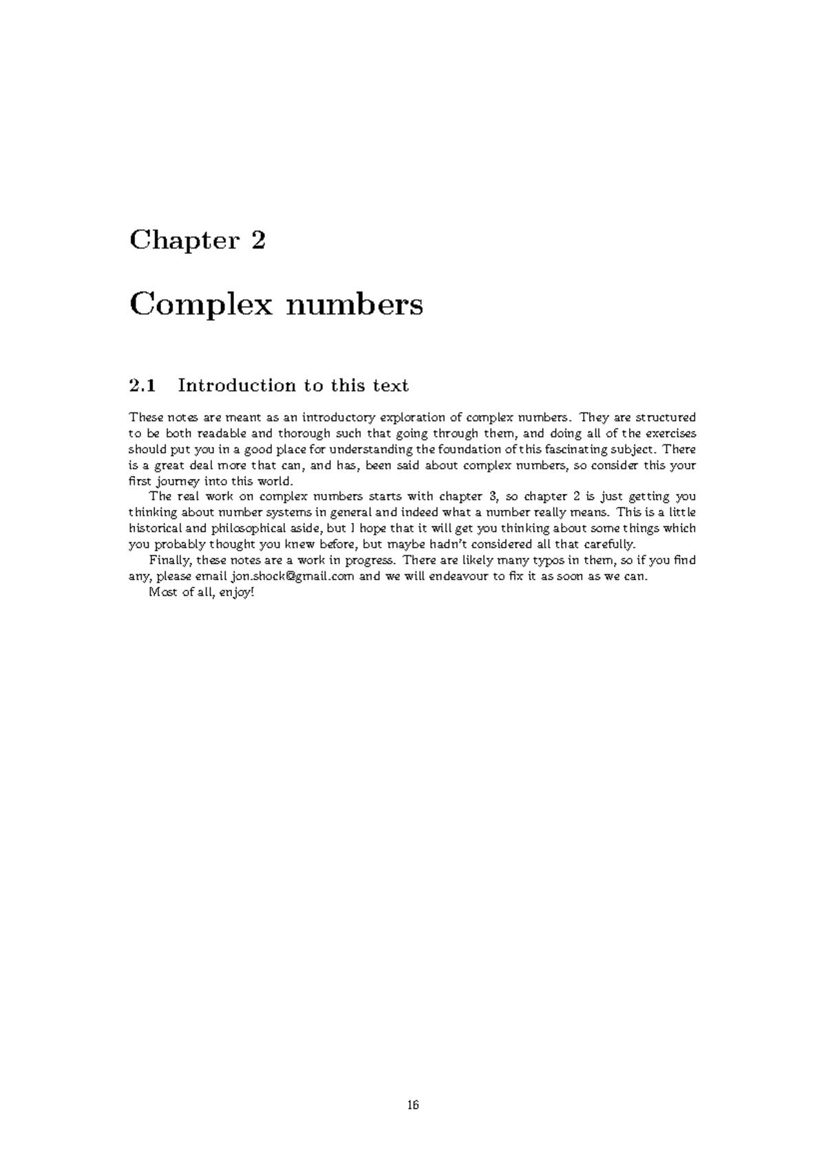Mokhithi Shock Introduction to Complex Numbers - Chapter 2 Complex ...