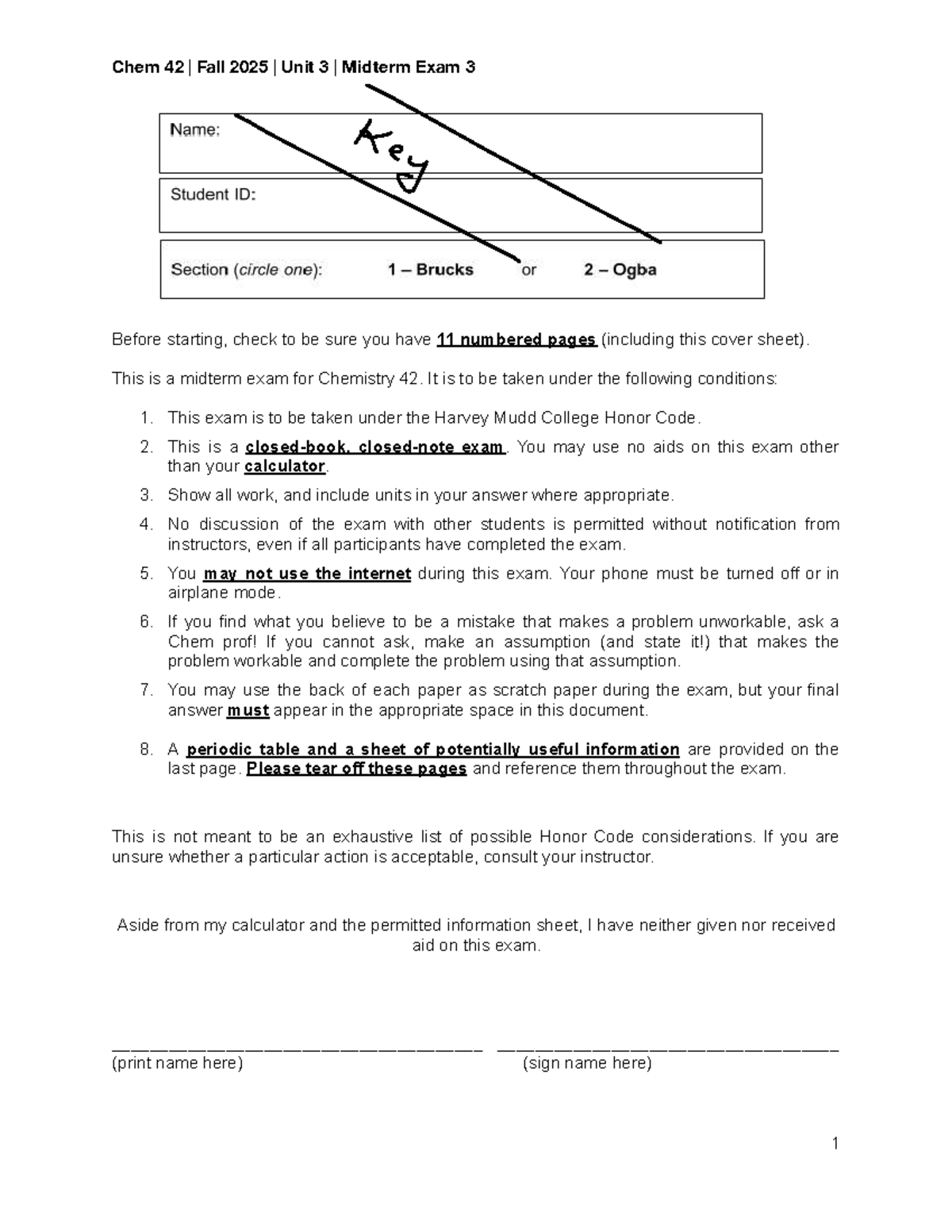 Chem 42 | Fall 2025 | Unit 3 | Midterm Exam 3 - Studocu