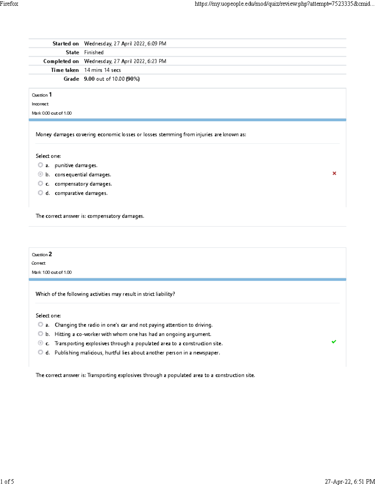 Business Law & Ethics Self-Quiz: Unit 3 Insights & Answers - Studocu