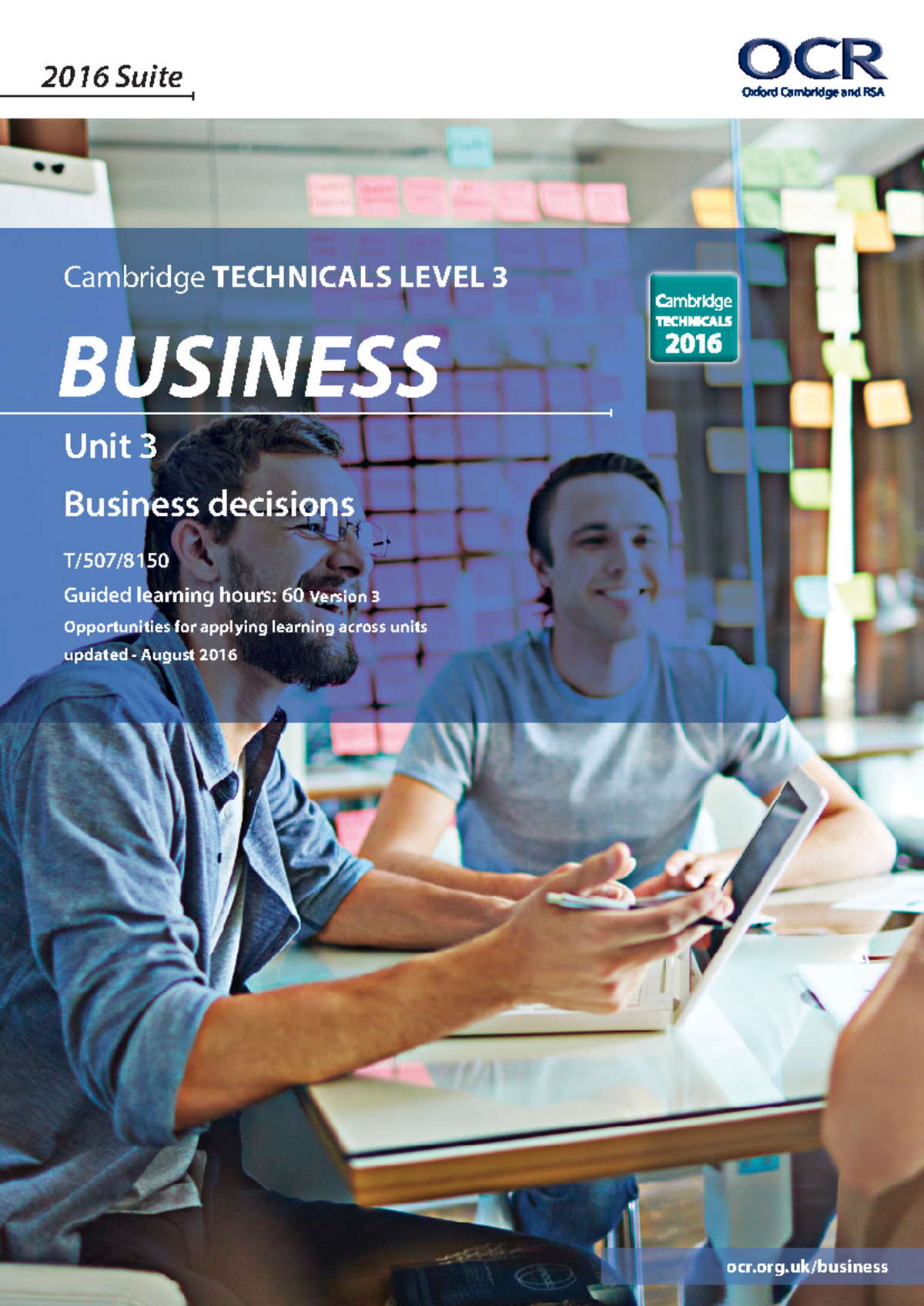 Unit 3 Business Decisions Specification - Cambridge TECHNICALS Level 3 ...