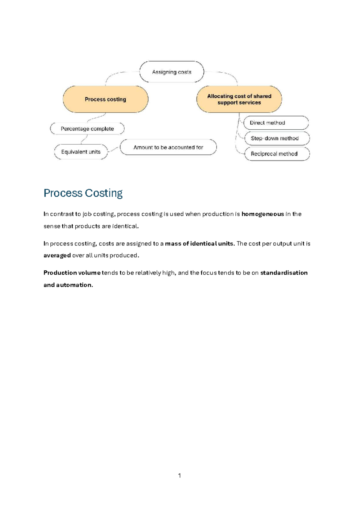 Process Costing vs Job Costing: Key Concepts and Methods (T04) - Studocu