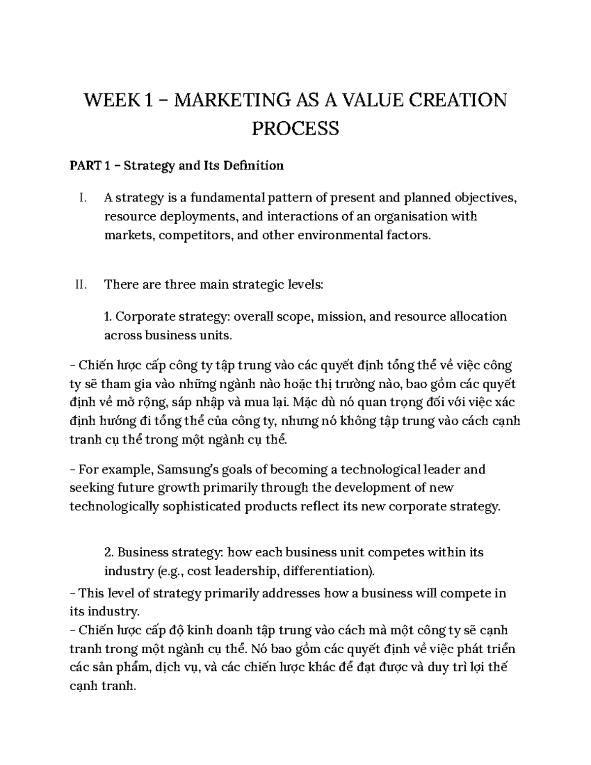 Quiz 1 - Midterm Marketing Strategy Overview and Key Concepts - Studocu