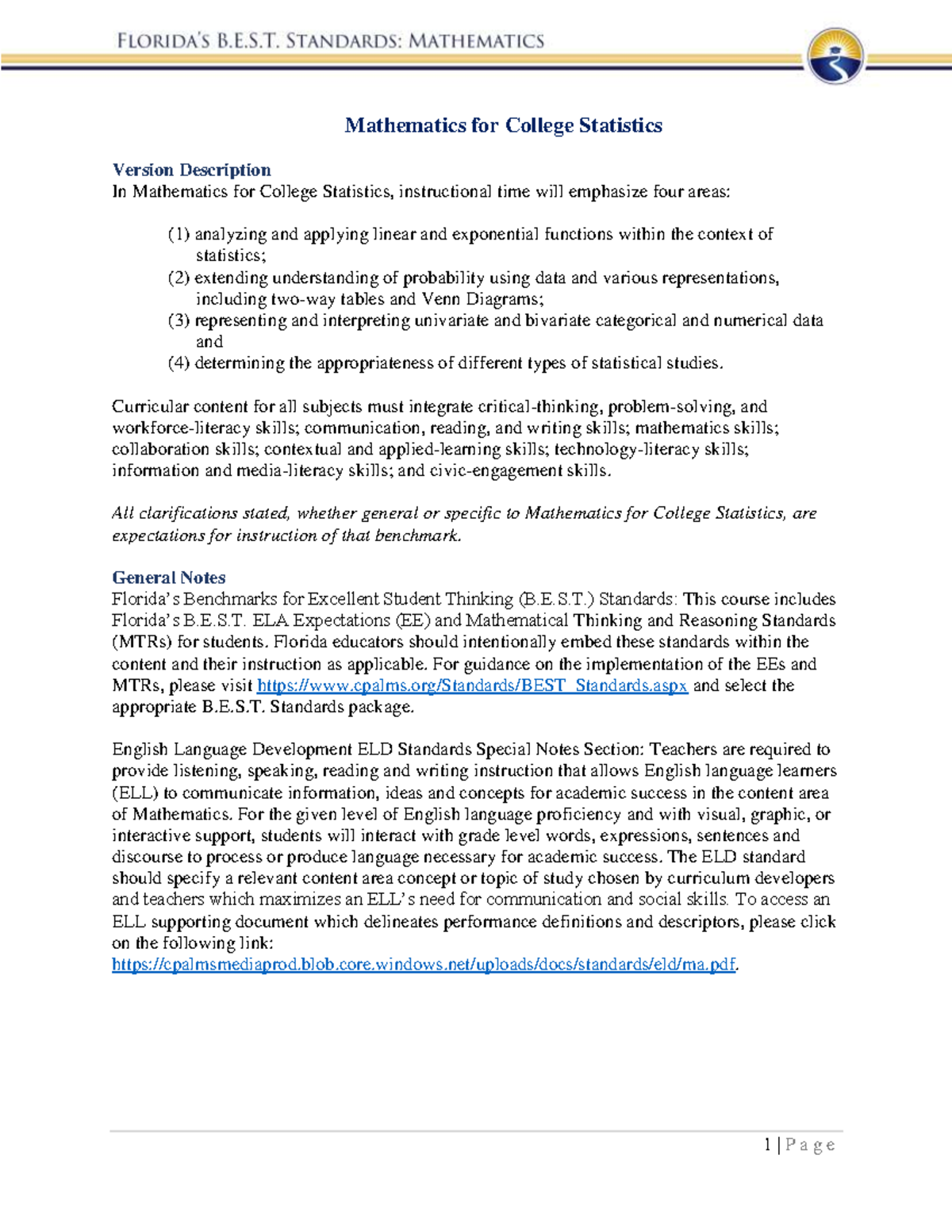 Math College Statistics - Mathematics for College Statistics Version ...