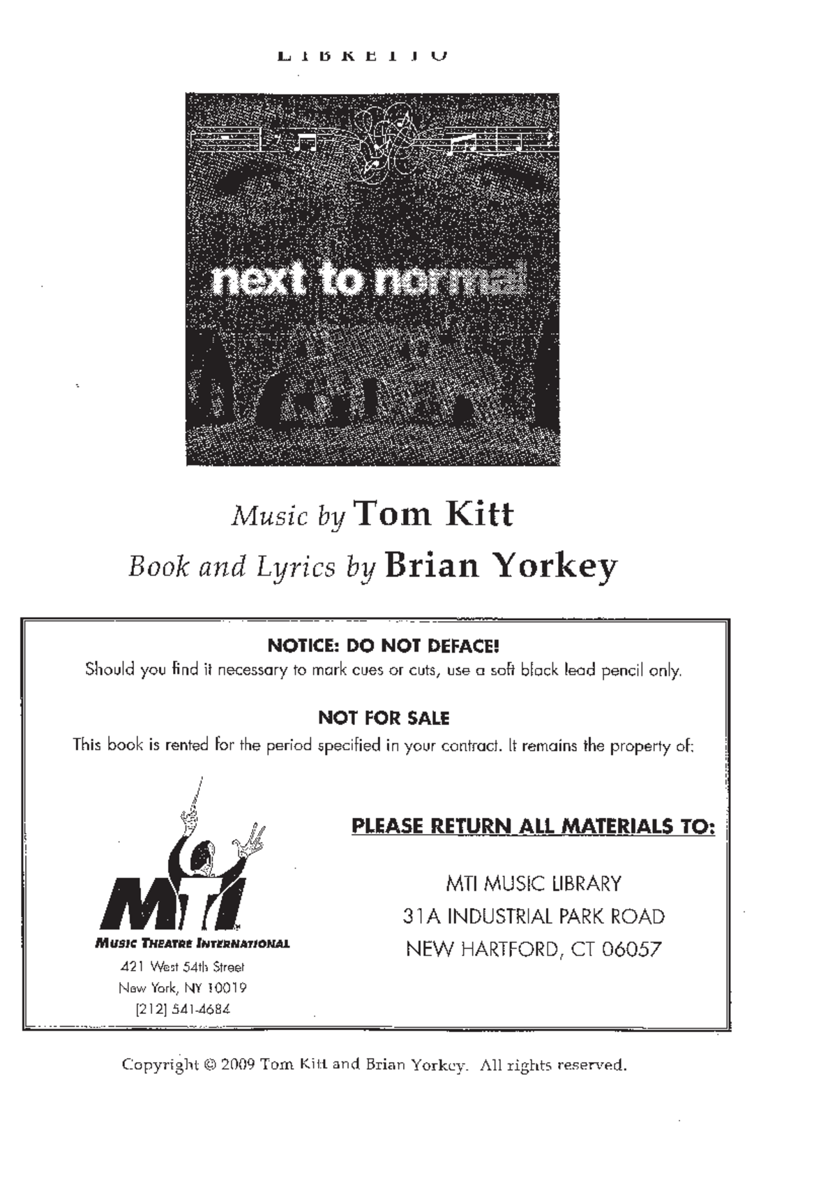 Next to normal script - Teatro Musical - Studocu