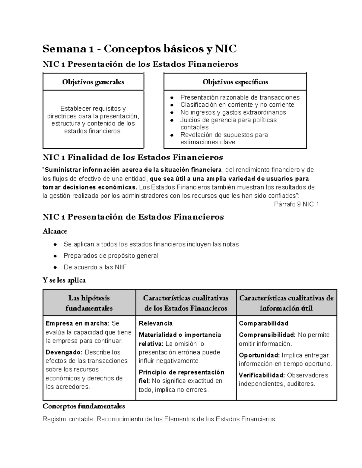 Integración Contable: Apuntes sobre NIC y Estados Financieros - Studocu