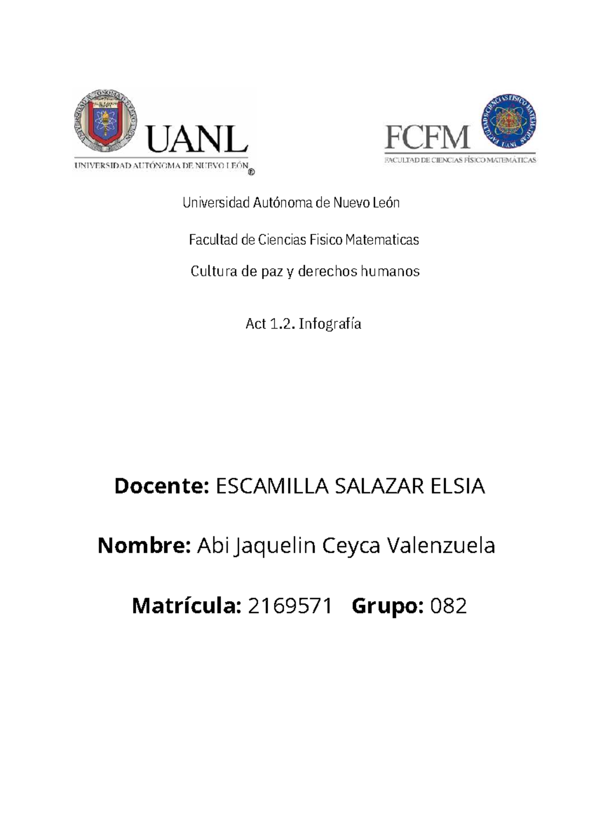 CPDH Act 1.2 infografía sobre cultura de paz y derechos humanos - Studocu