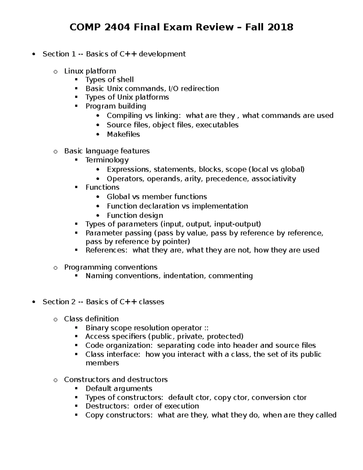 Comp2404 Practice Midterm Questions (F23) - C++ Programming Focus - Studocu
