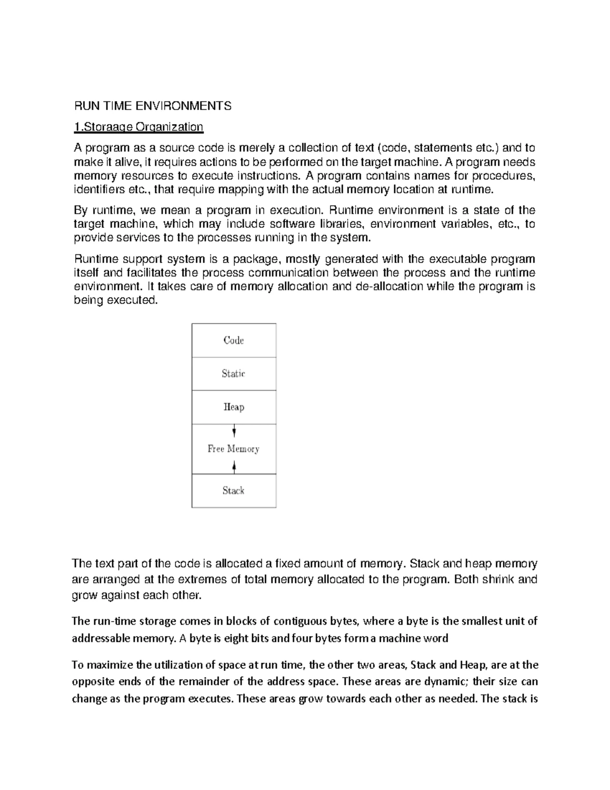 Stack allocation of space and Activation trees - Stack Allocation of ...