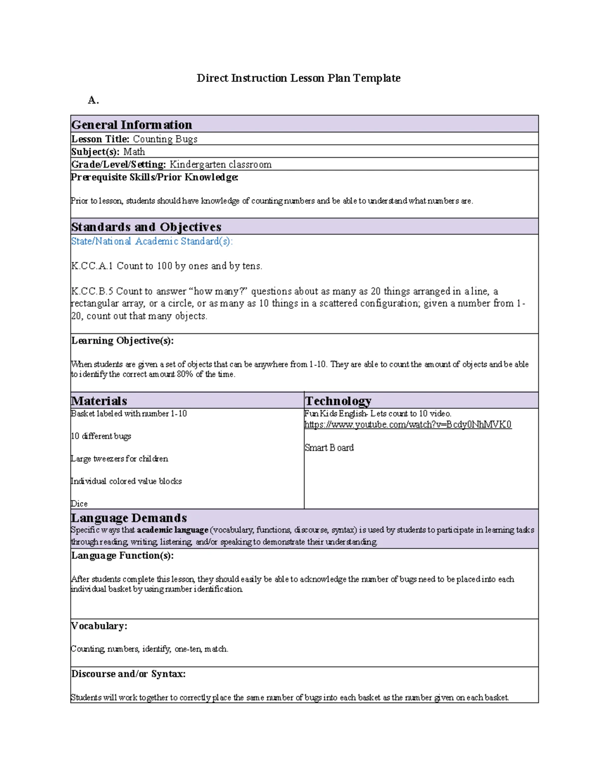 C381 Final Exam - 3D Shapes Lesson Plan for Kindergarten - Studocu
