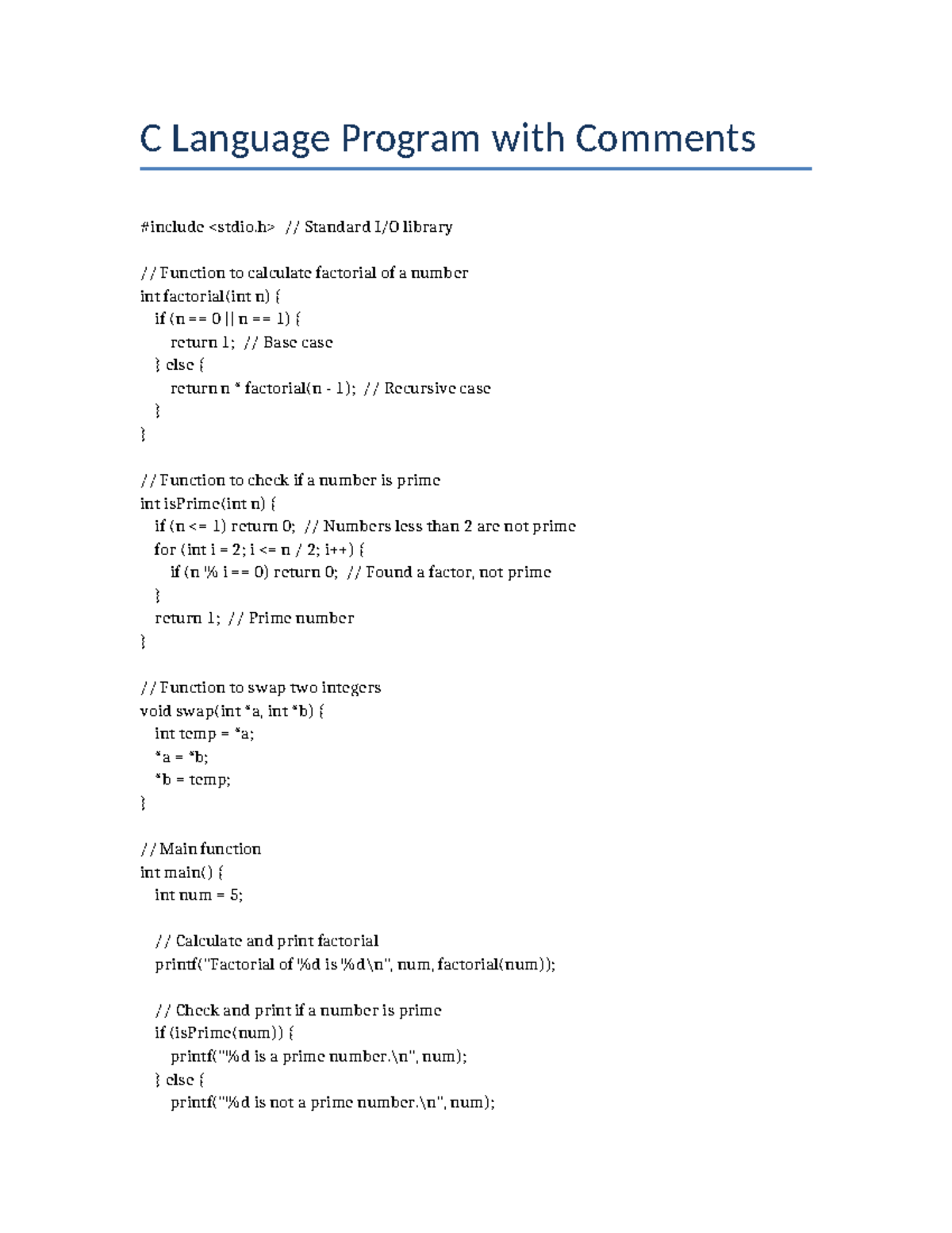 C programming notes: Standard library functions and examples - Studocu
