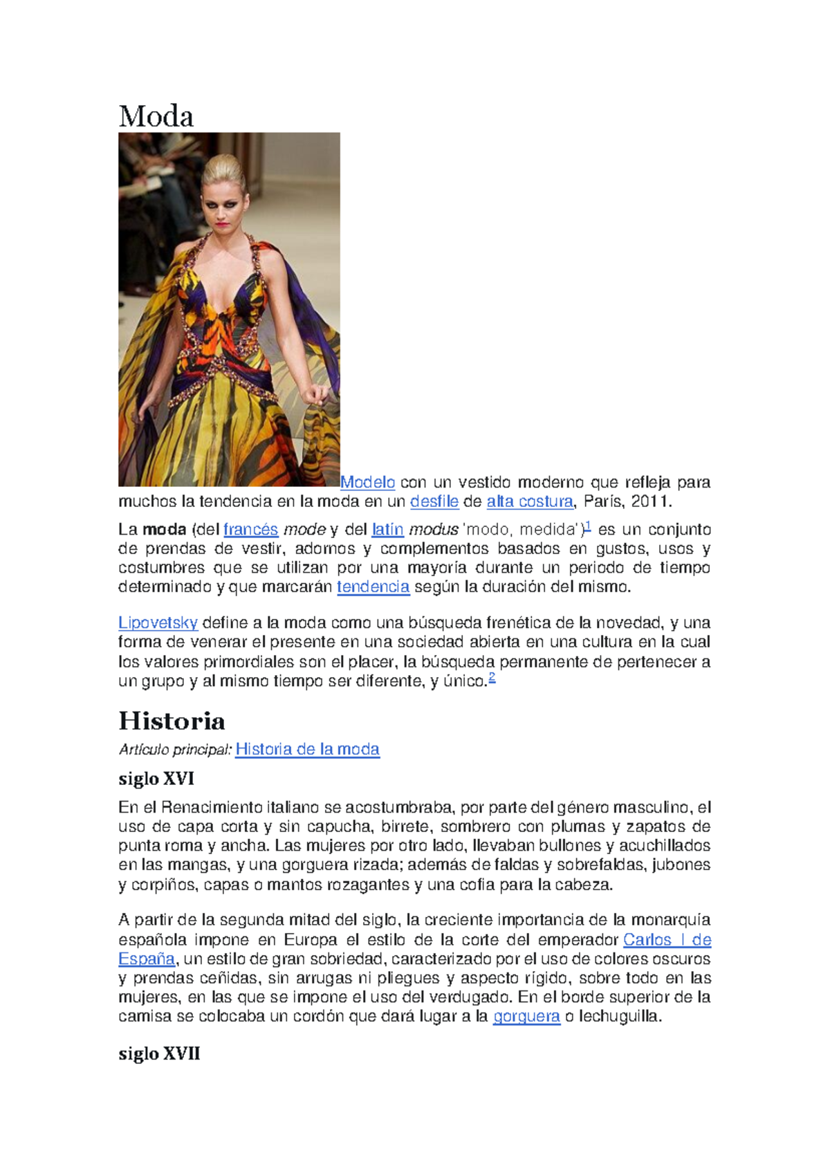 Moda y Tendencias: Un Análisis de la Alta Costura en París 2011 - Studocu