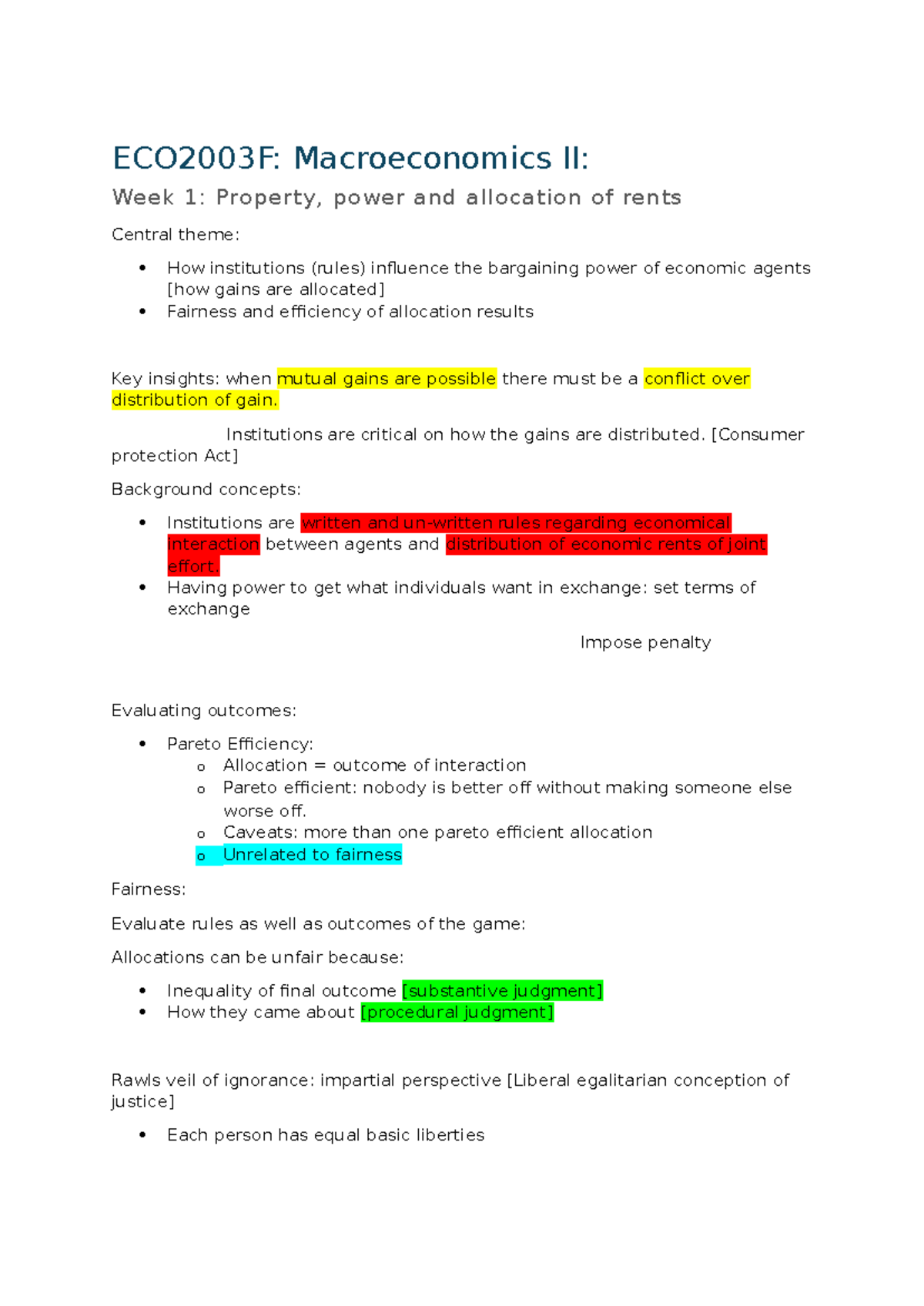 ECO2003 F: Comprehensive Notes on Macroeconomics II Concepts - Studocu