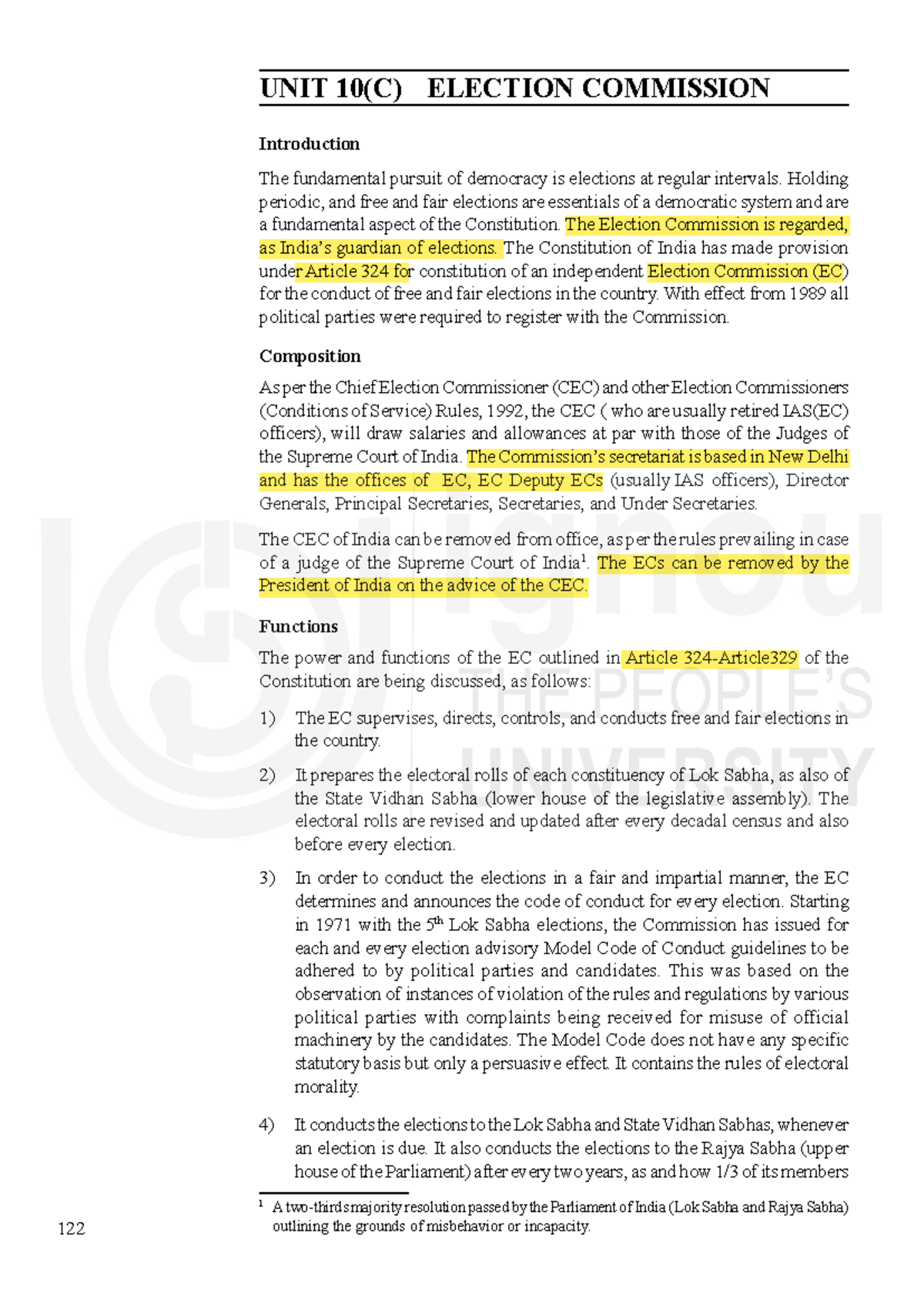 Election Commission of India - Commissions UNIT 10(C) ELECTION ...