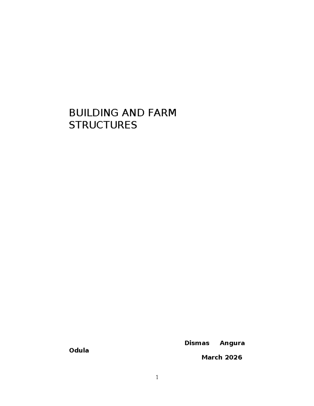 Building and Farm Structures: Student Notes (2026) - Studocu