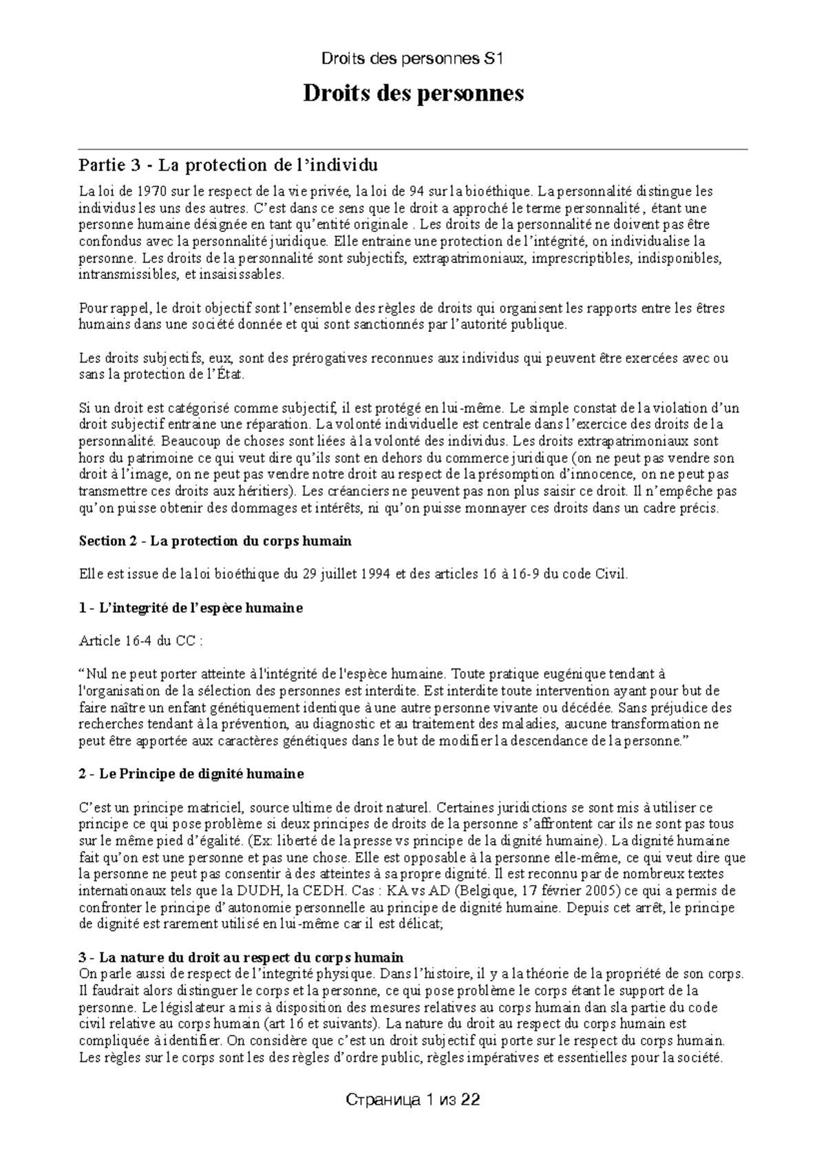 Droit des personnes pdf - Droits des personnes Partie 3 - La protection ...