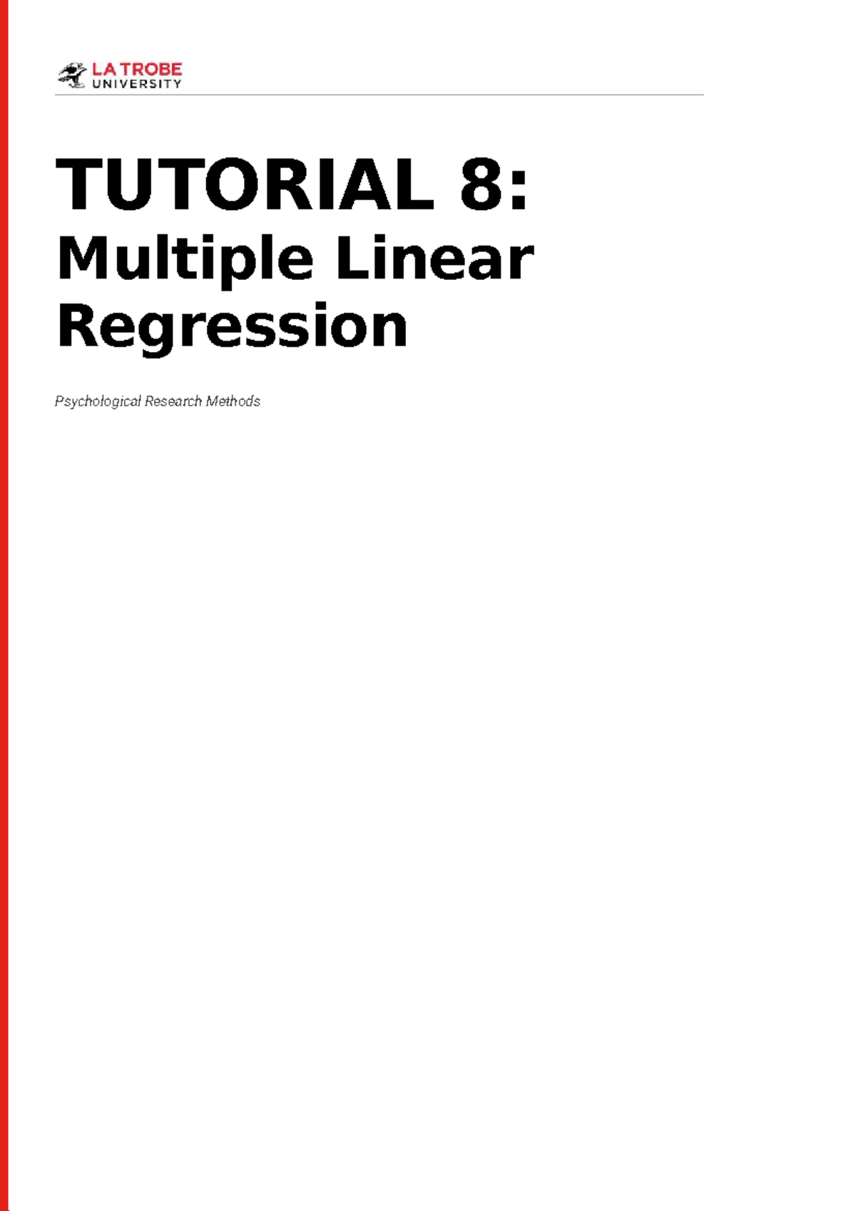 PSY2PRM 2026 Tutorial 8: Multiple Linear Regression Analysis in ...