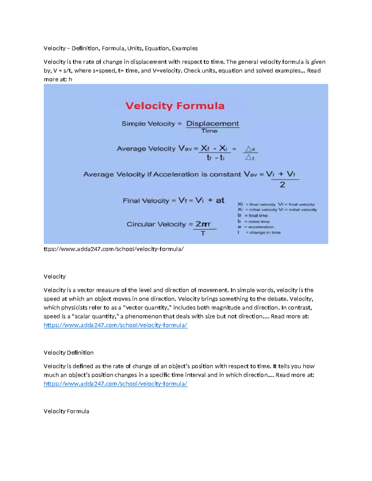 Physics 1: Understanding Velocity - Definition, Formula, and Examples ...