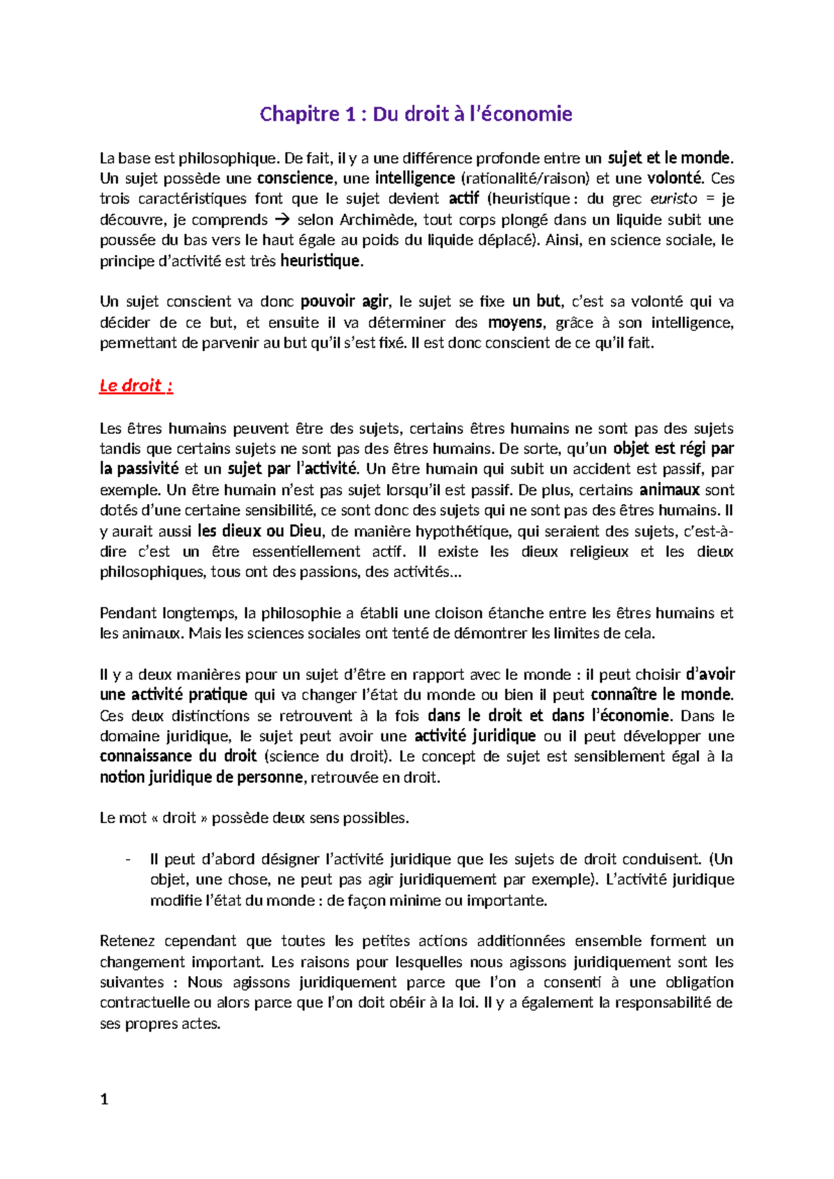 Chapitre 1 : Introduction au Droit et à l'Économie - Cours Droit 101 ...