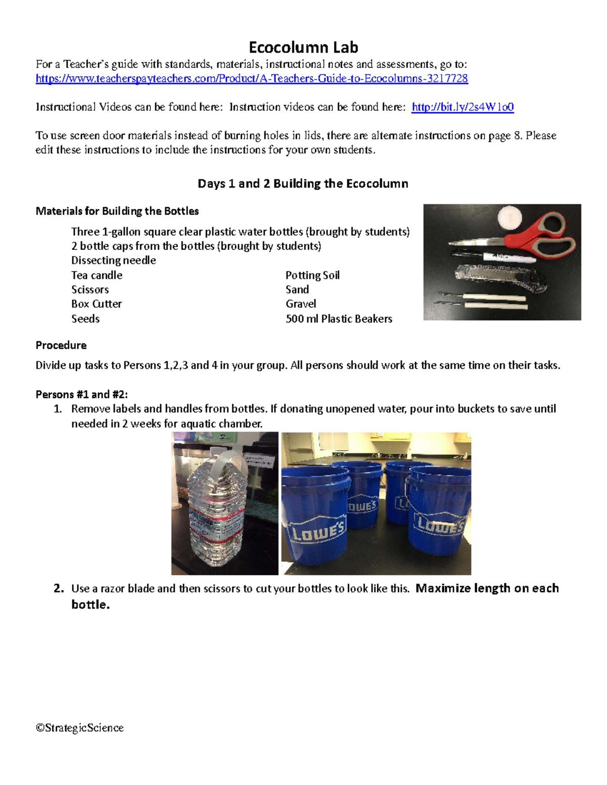 Ecocolumn Lab Instructions & Data Collection Guide (BIO101) - Studocu