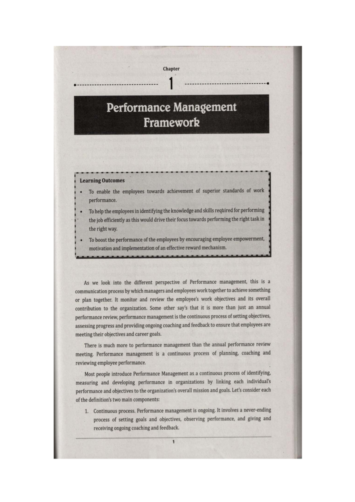 Chapter 1: Performance Management Framework Overview and Key Concepts ...