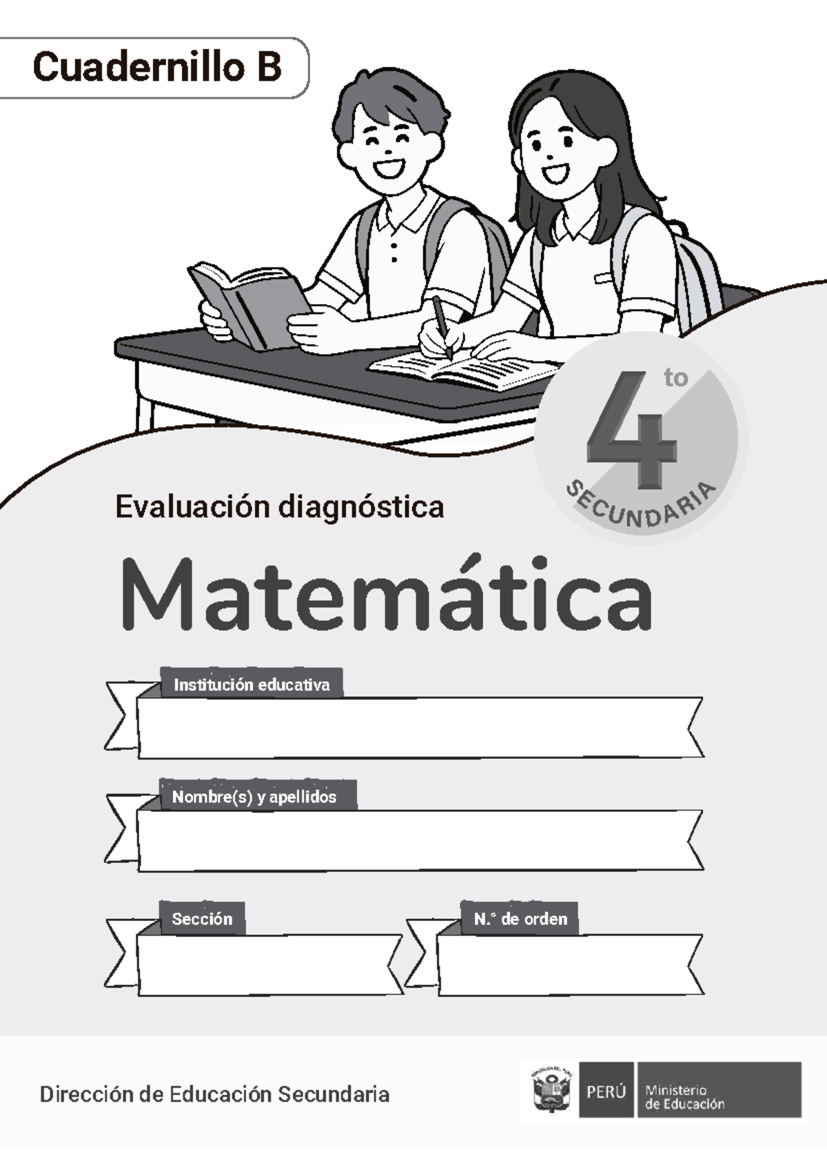 Cuadernillo B de Evaluación Diagnóstica en Matemática - 4to Grado - Document Preview