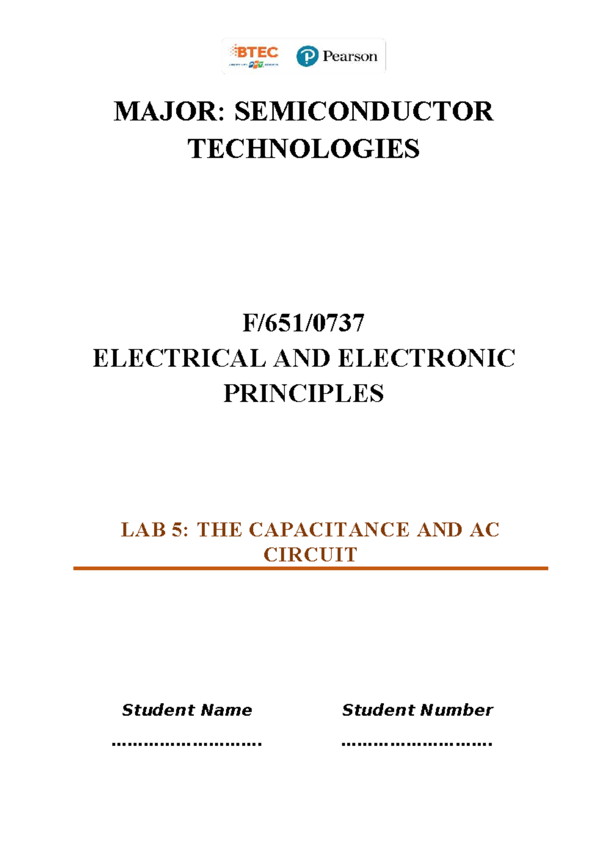 Lab 5: Capacitive Reactance & AC Circuit Analysis (EE 101) - Studocu