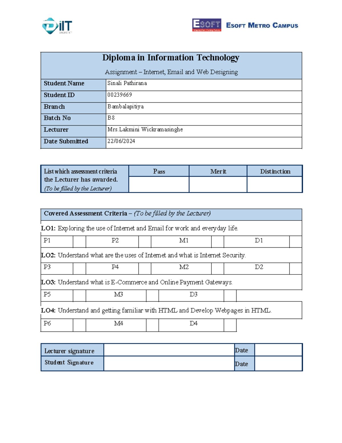 Module 05 Assignment: Internet, Email & Web Designing Overview - Studocu