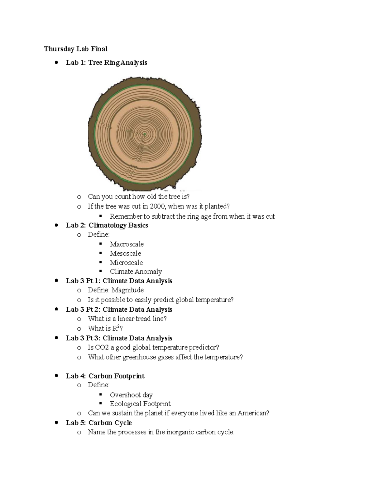 EAS 104 Final Lab: Tree Ring & Climate Analysis Overview - Studocu