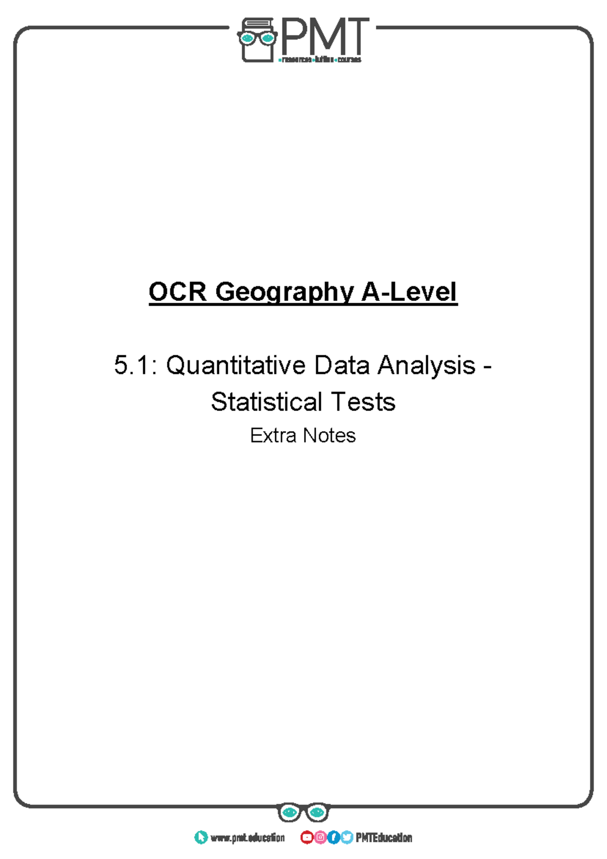 Statistical Tests in Geography (OCR) - Quantitative Data Analysis Notes ...