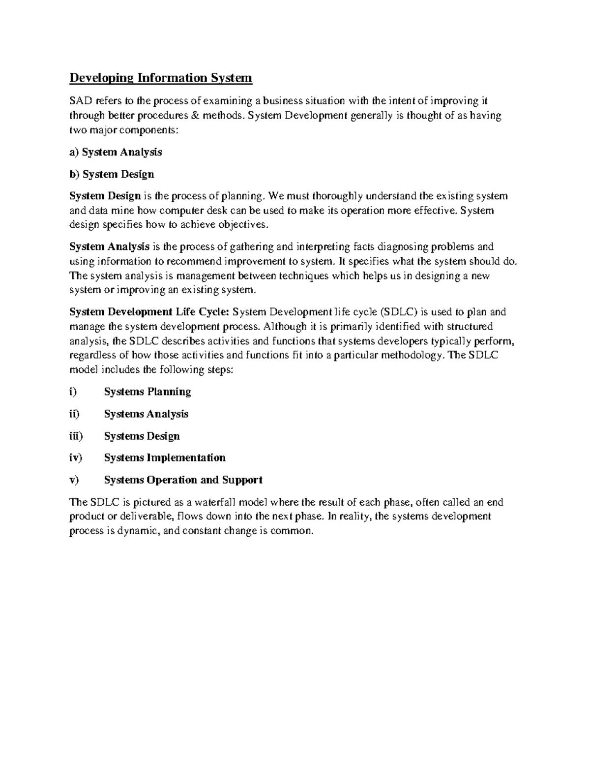 Information Systems Development (ISD) Overview - WEEK 7 Notes - Studocu