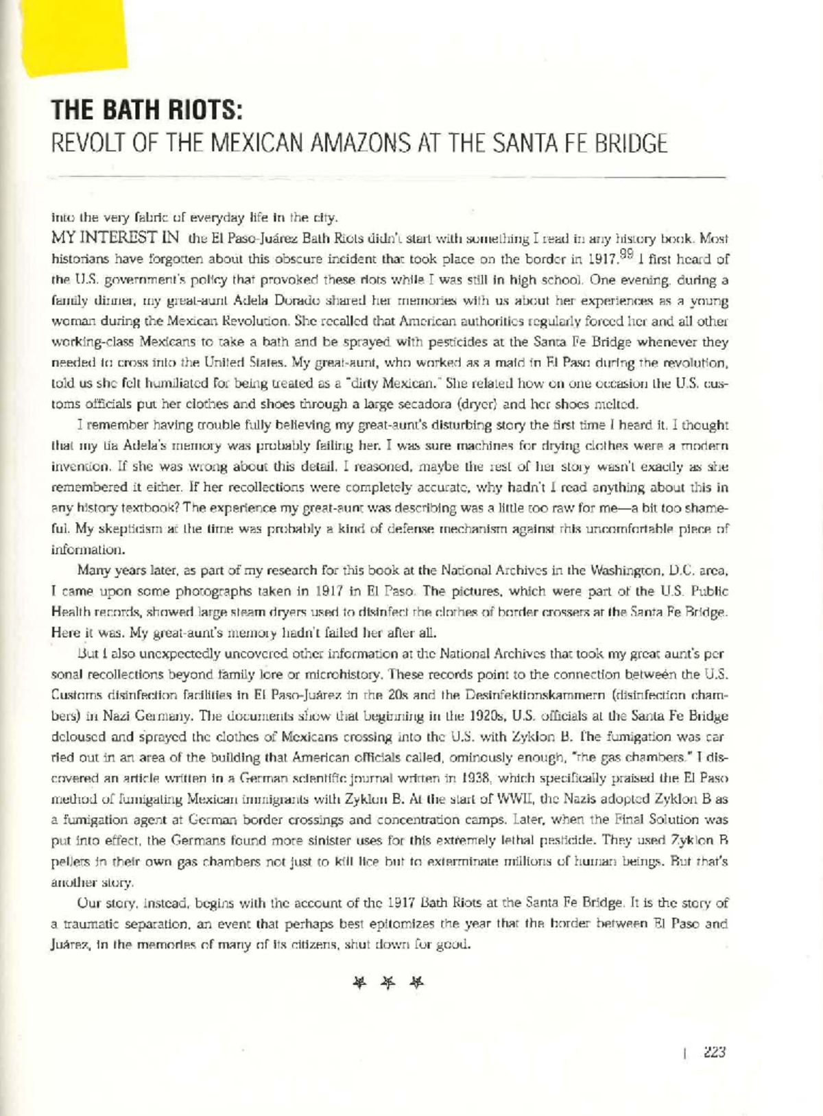 The Bath Riots: Disinfection and Resistance at the Santa Fe Bridge ...