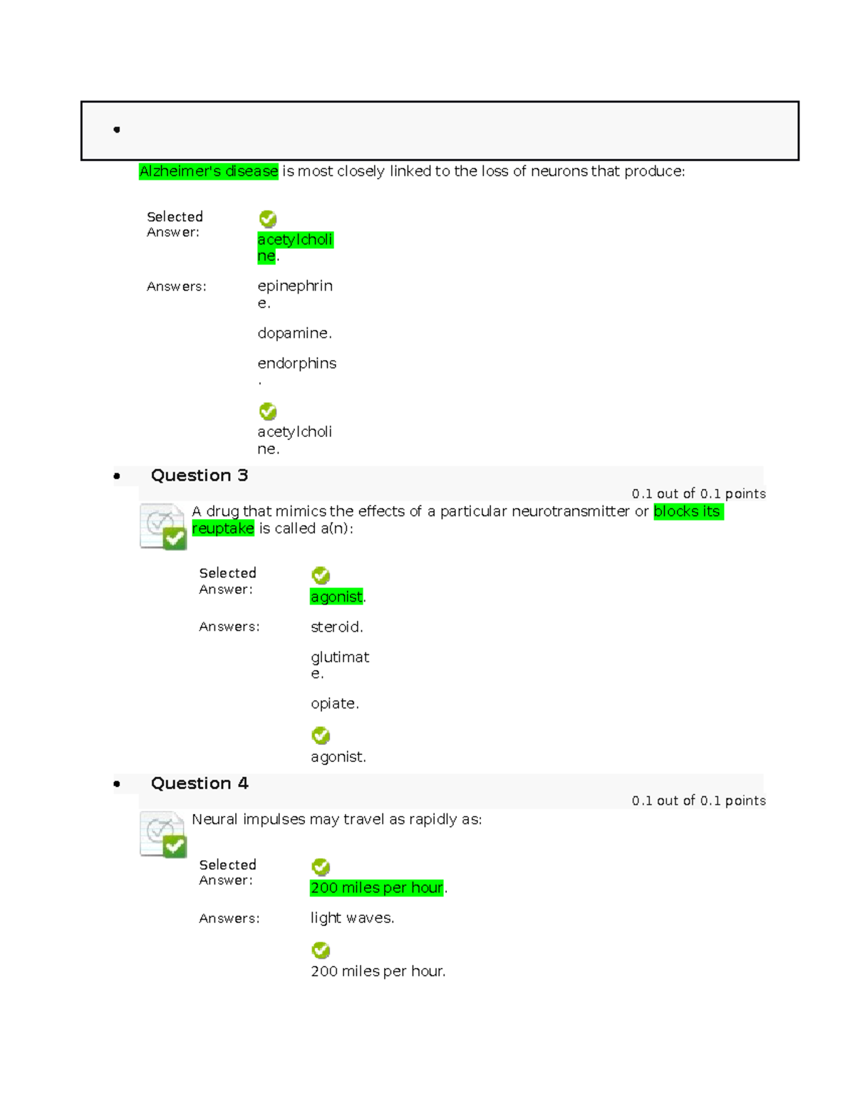 Psychology 101 - Test 2: Quiz-Based Questions and Answers Review - Studocu