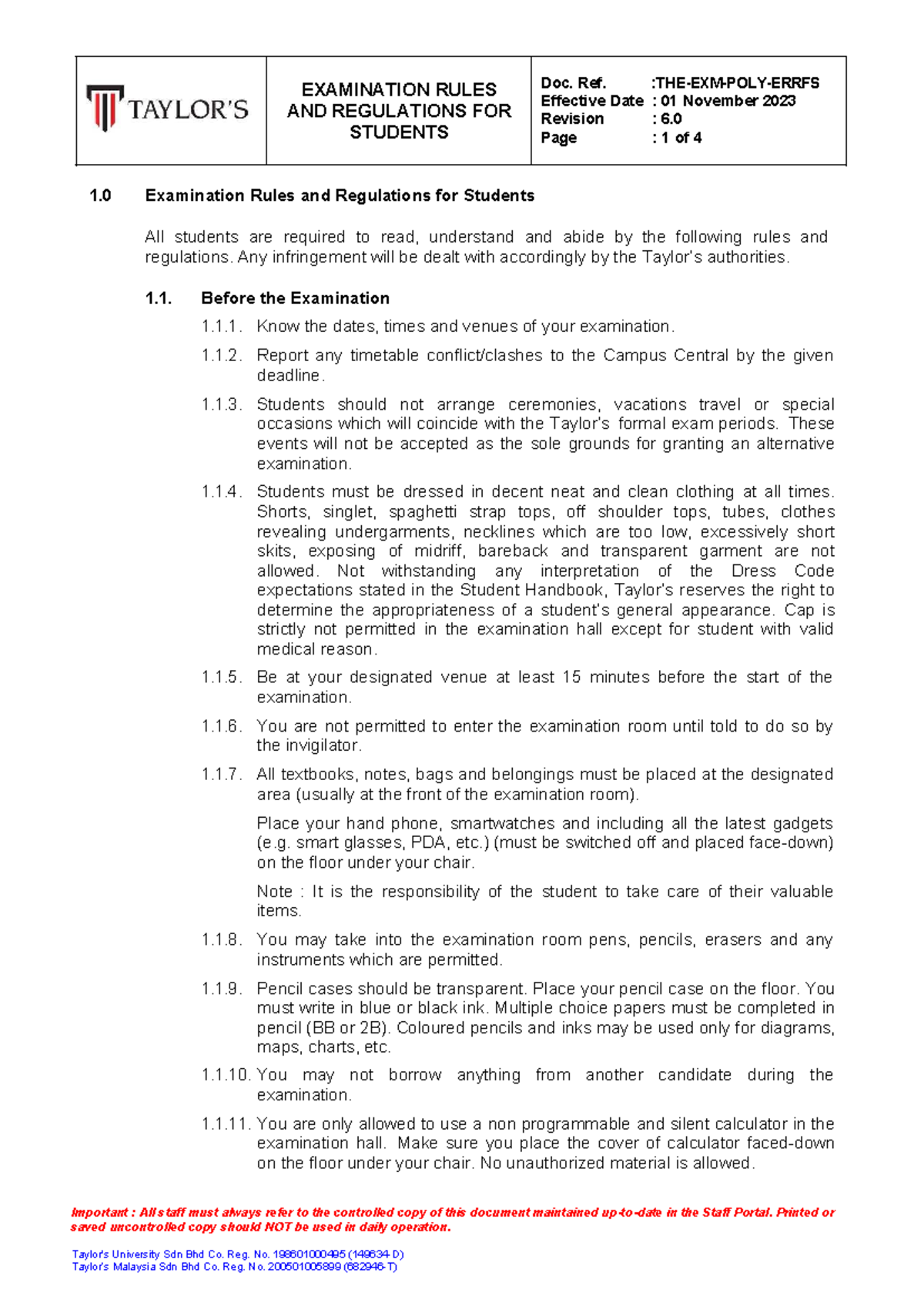 EXAMINATION RULES & REGULATIONS FOR STUDENTS (Rev. 6.0) - Studocu